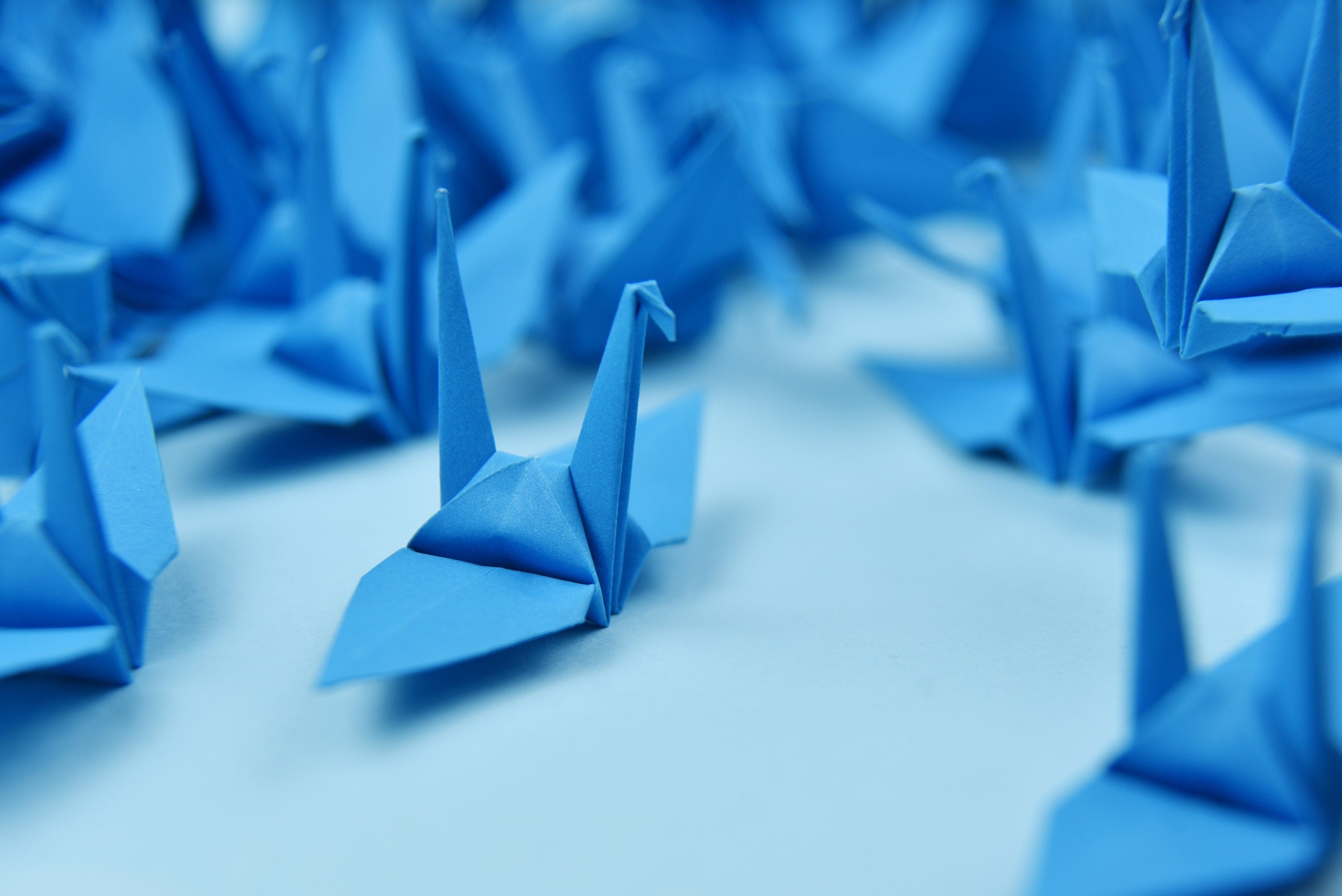 100 gru di carta origami - blu scuro - 7,5 cm (3 pollici) - per decorazioni, ornamenti, regali di nozze, Natale