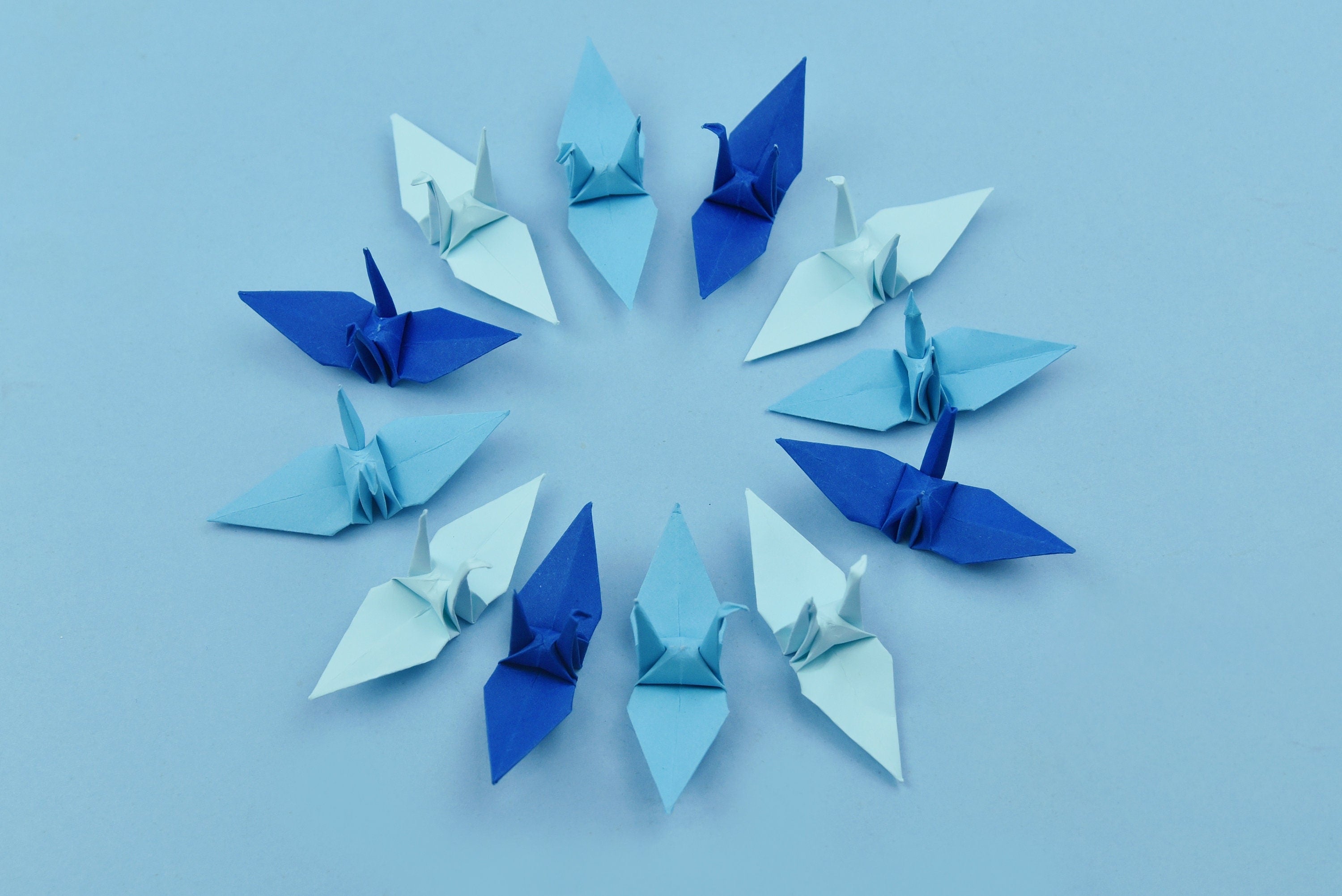 100 gru origami blu navy - 3" - OrigamiPolly - prefabbricate per matrimonio, anniversario, sfondo di San Valentino