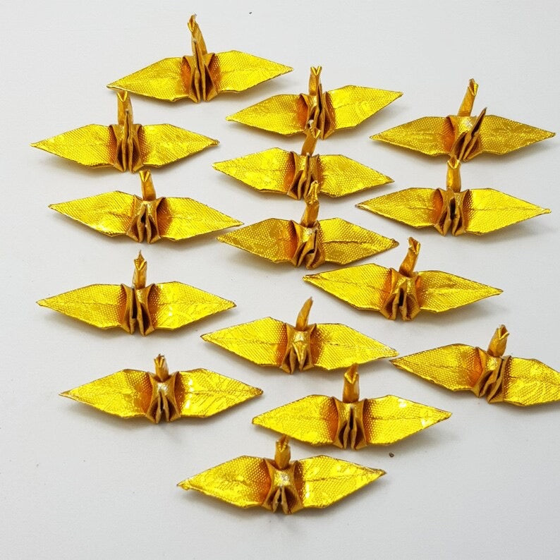 100 gru di carta origami oro con motivo rosa 1,5x1,5 pollici gru di origami di carta origami per regalo di nozze, decorare, sfondo matrimonio
