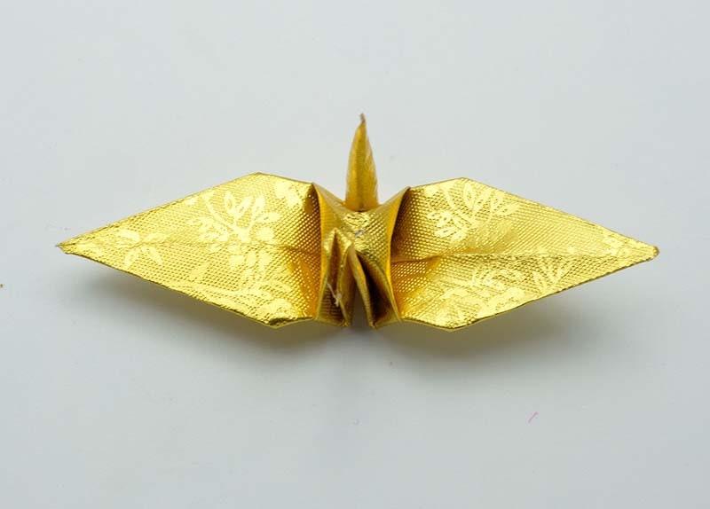 100 Grullas de Origami - Doradas con Patrón de Rosa - Hechas de 7,5 cm (3x3 pulgadas) - para Adorno, Decoración, Boda