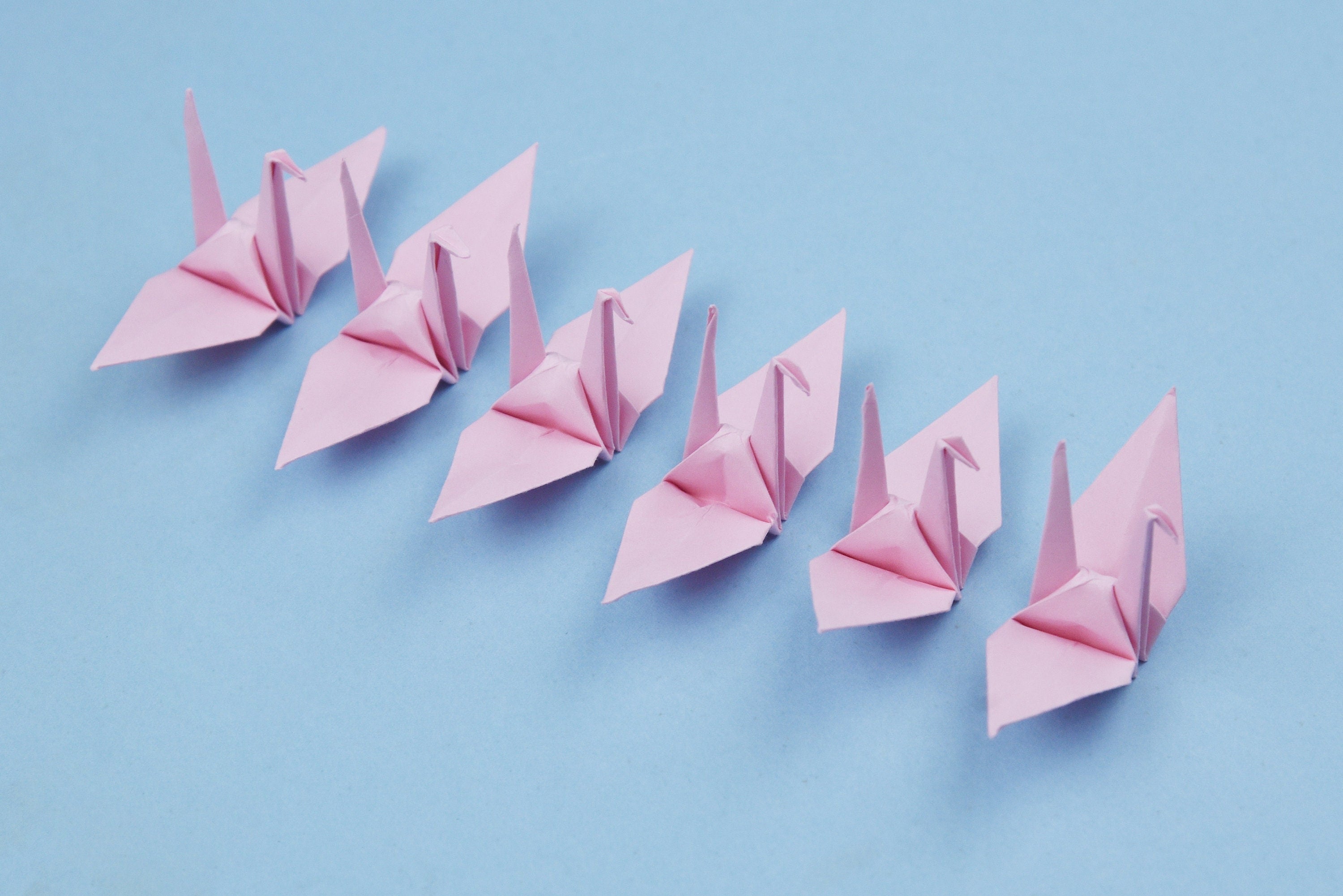 Gru origami con 100 tonalità rosa - Realizzata in 7,5 cm (3x3 pollici) - per matrimonio, regalo di San Valentino, Natale