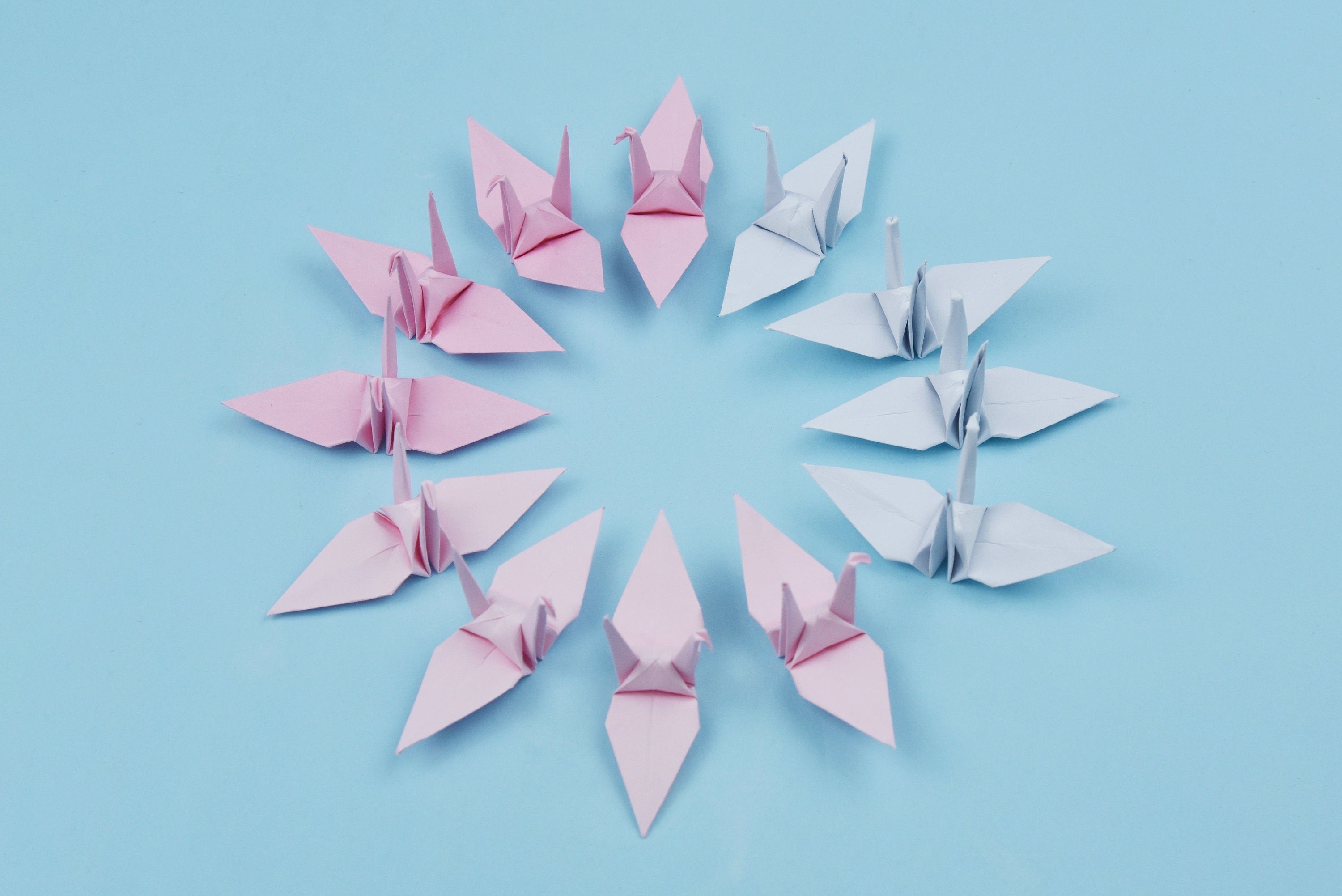 100 grúas de papel de origami de color rosa - 3x3 pulgadas - plegables hechas a mano para decoración de bodas, bodas japonesas, San Valentín