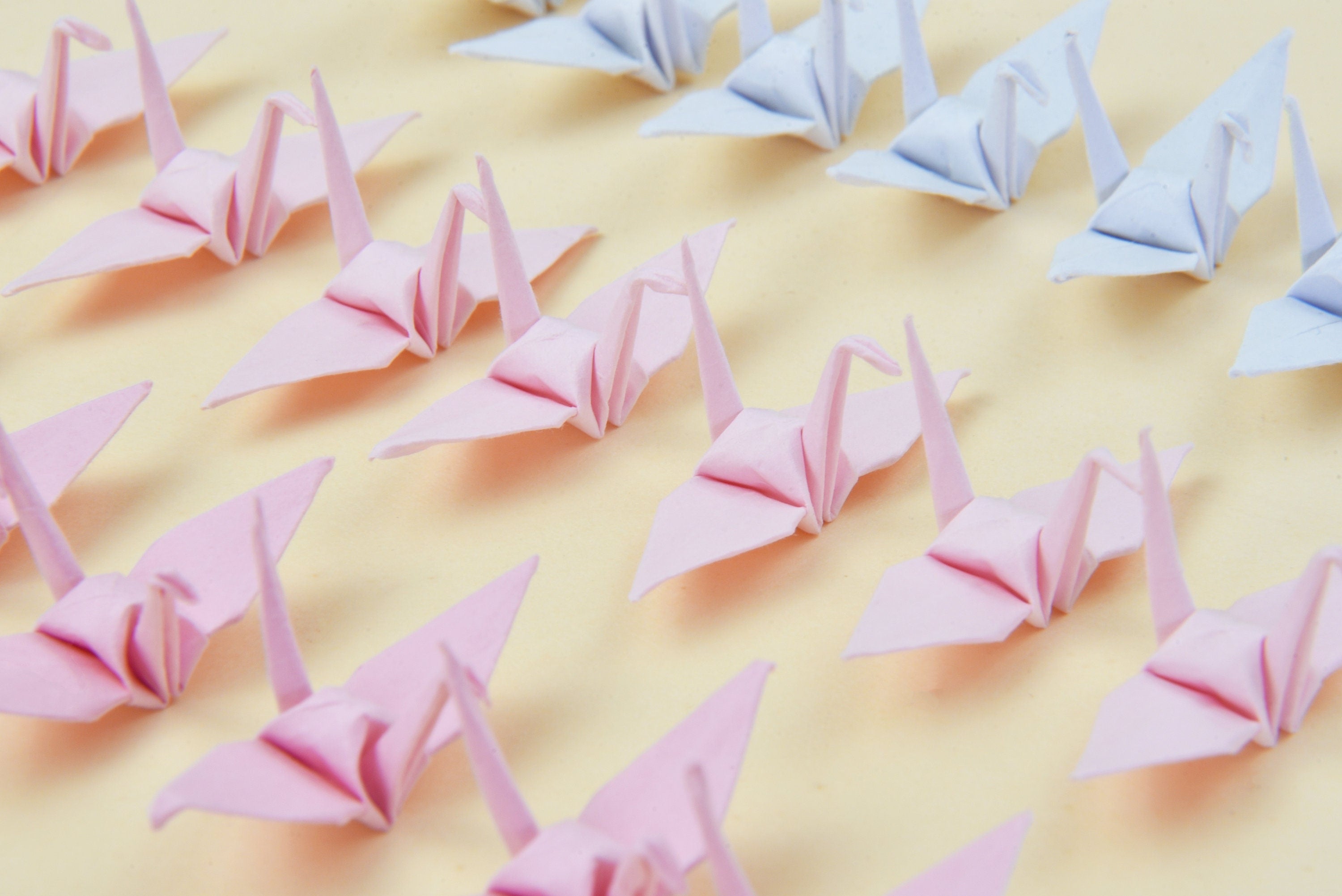 100 Pink Shade Origami Paper Crane Made of 1.5 inches-Origami crane for Wedding, Valentine's Gift, Christmas by OrigamiPolly