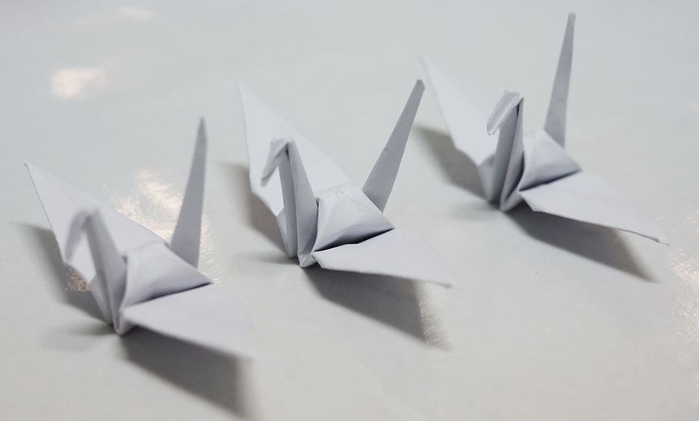 100 gru origami bianche - grandi 6 pollici - gru origami uccello 15 cm - per regalo di nozze giapponese