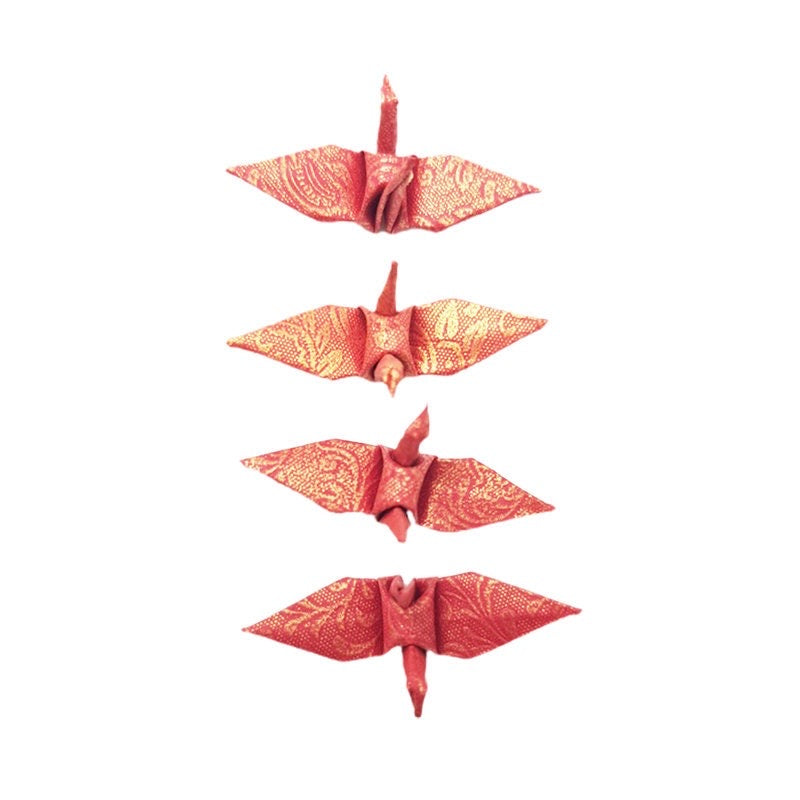 100 Origami Paper Crane Red Rose Pattern Made of Small 1.5 inches for Valentine Gift, Christmas, Wedding