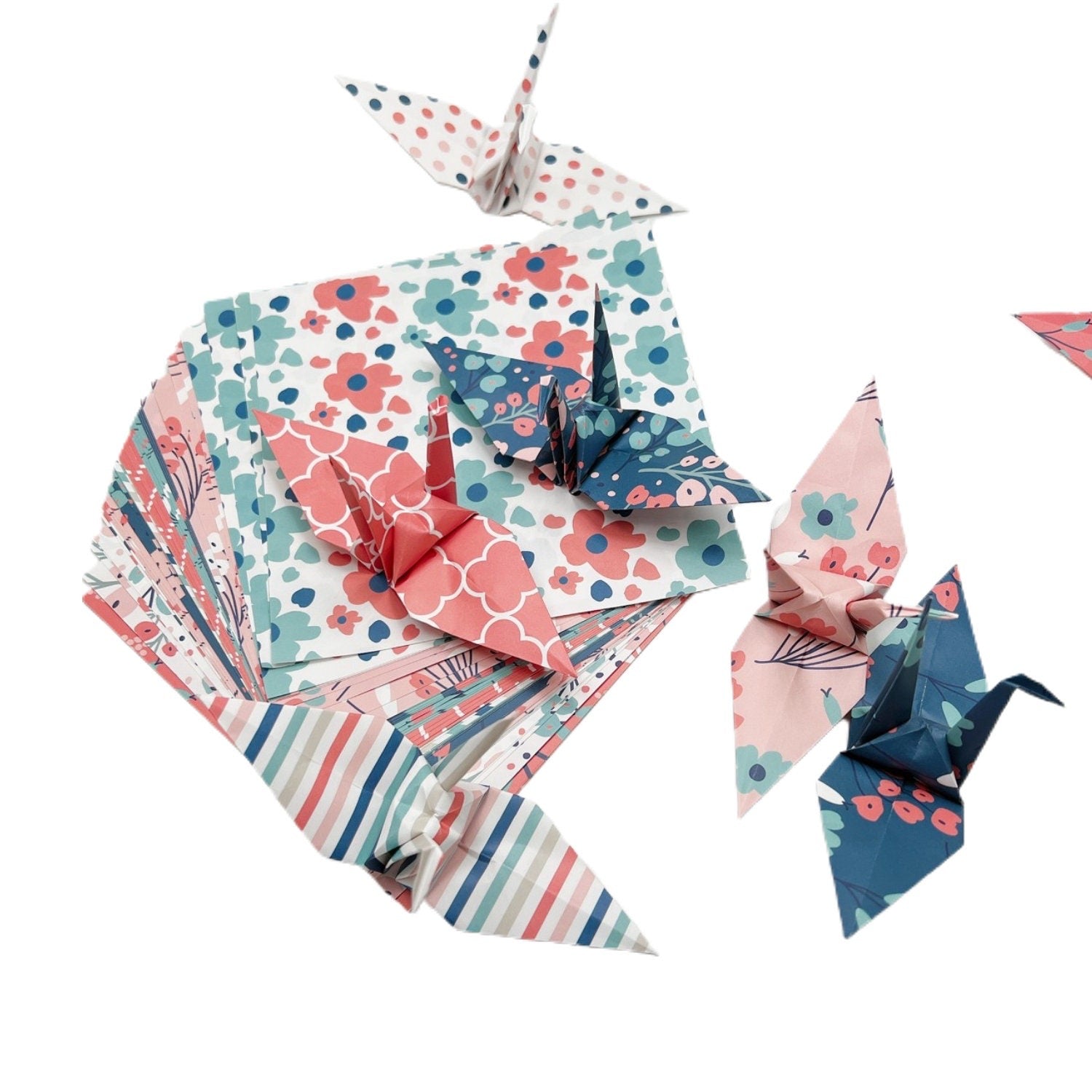 White Patterned Origami Paper