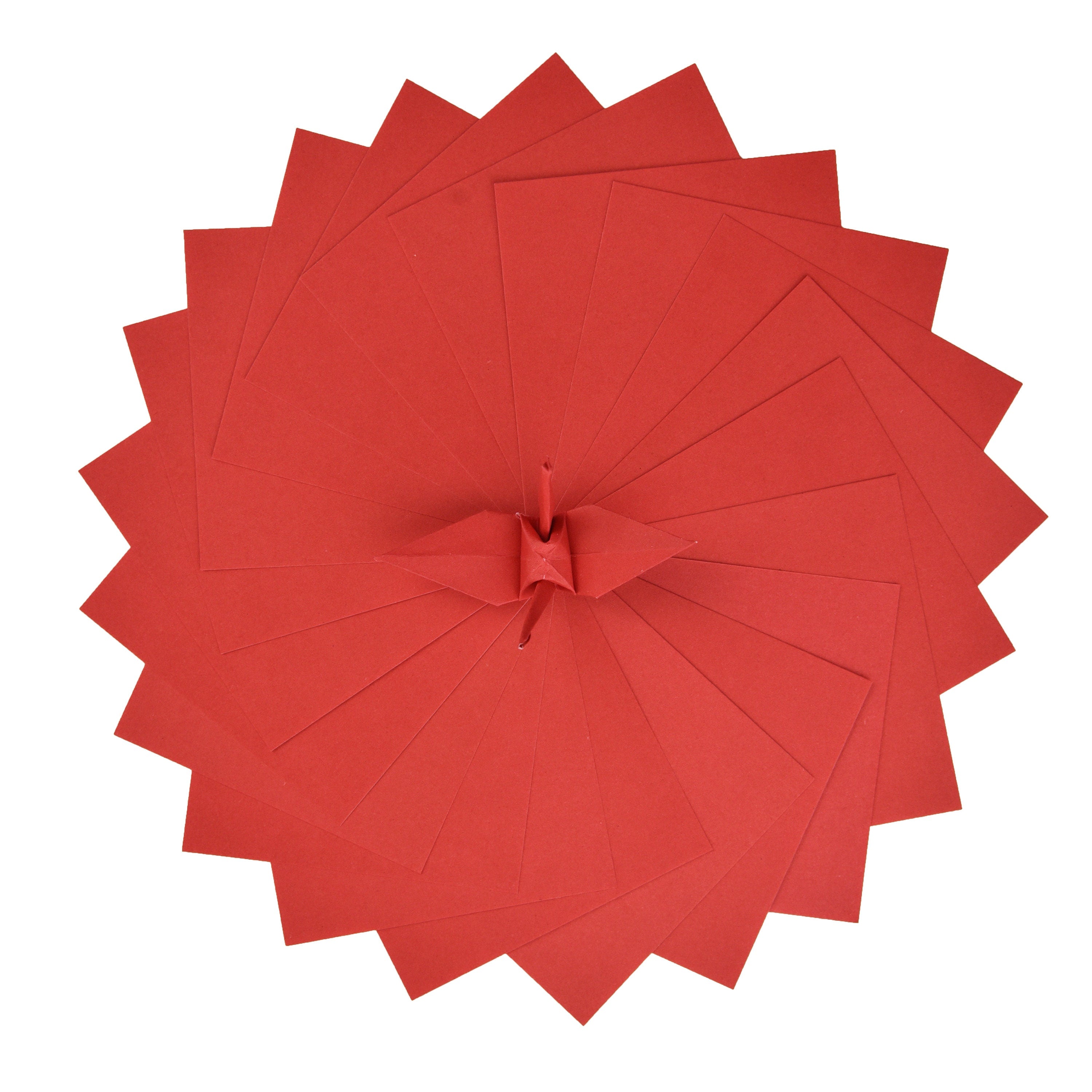 100 Hojas de Papel Origami Rojo - 6x6 pulgadas - Paquete de Papel Cuadrado para Plegar, Grullas de Origami y Decoración - S16