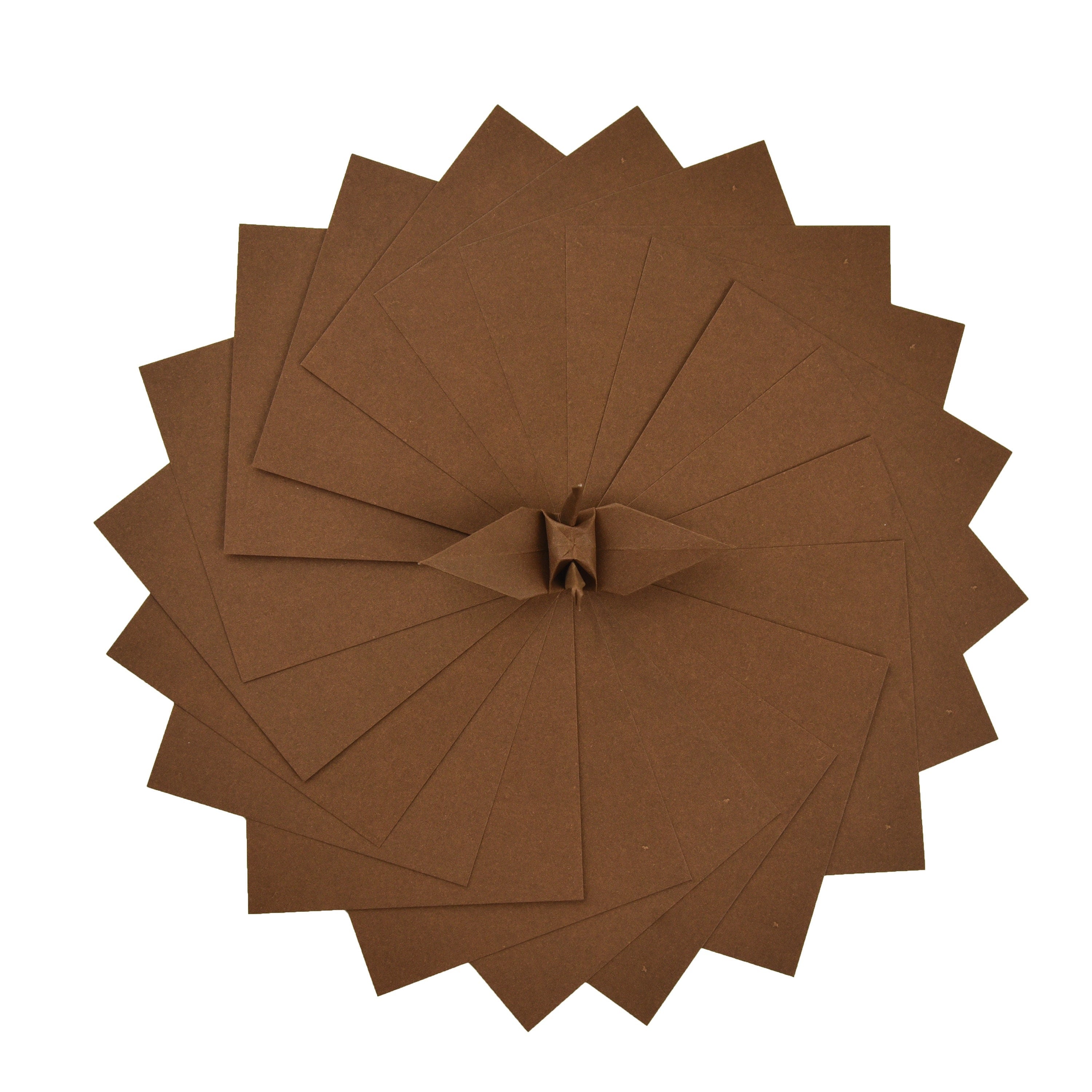100 Hojas de Papel Origami Marrón - 6x6 pulgadas - Paquete de Papel Cuadrado para Plegar, Grullas de Origami y Decoración - S07