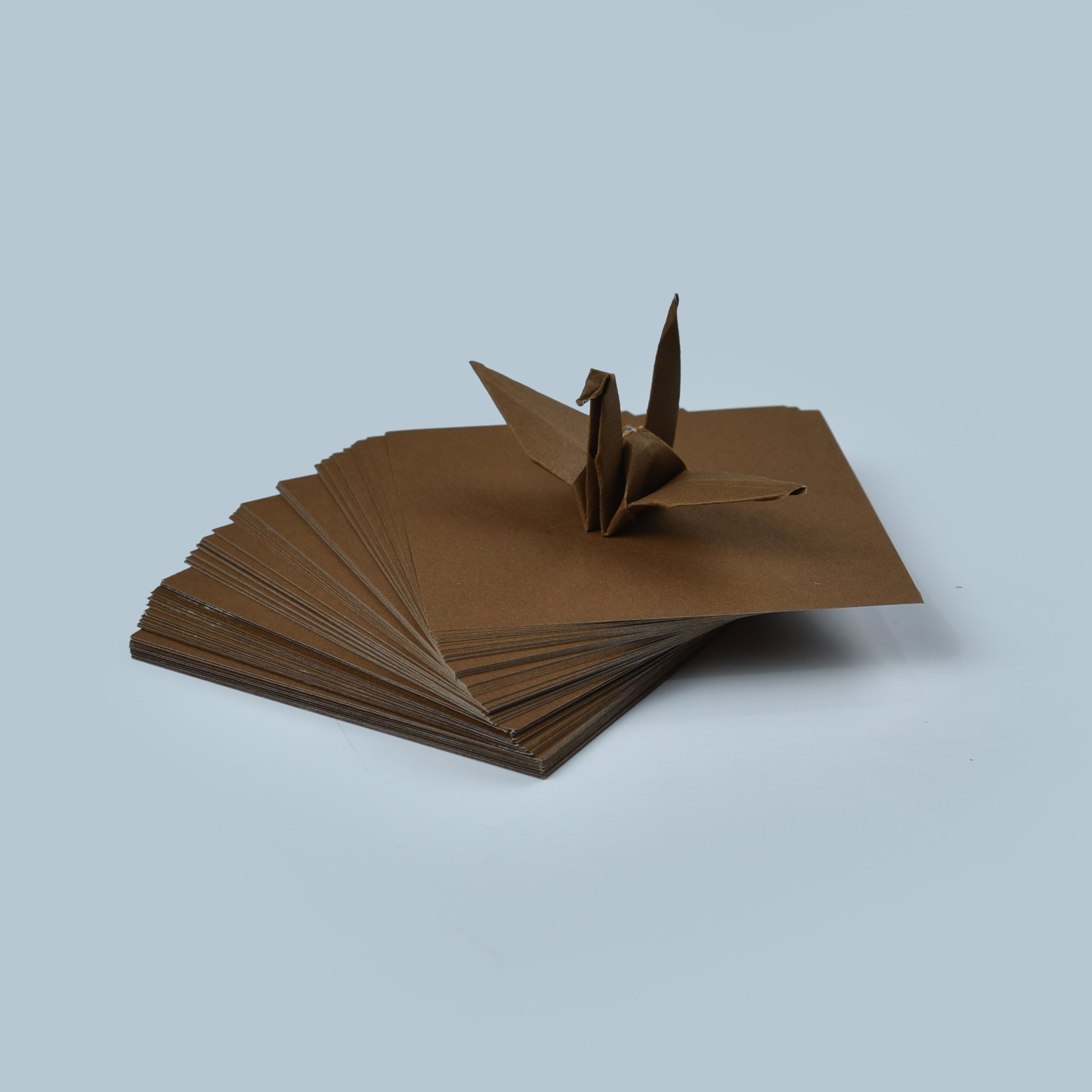 100 fogli di carta origami marrone - 3x3 pollici - Confezione di carta quadrata per piegare, gru origami e decorazioni - S07