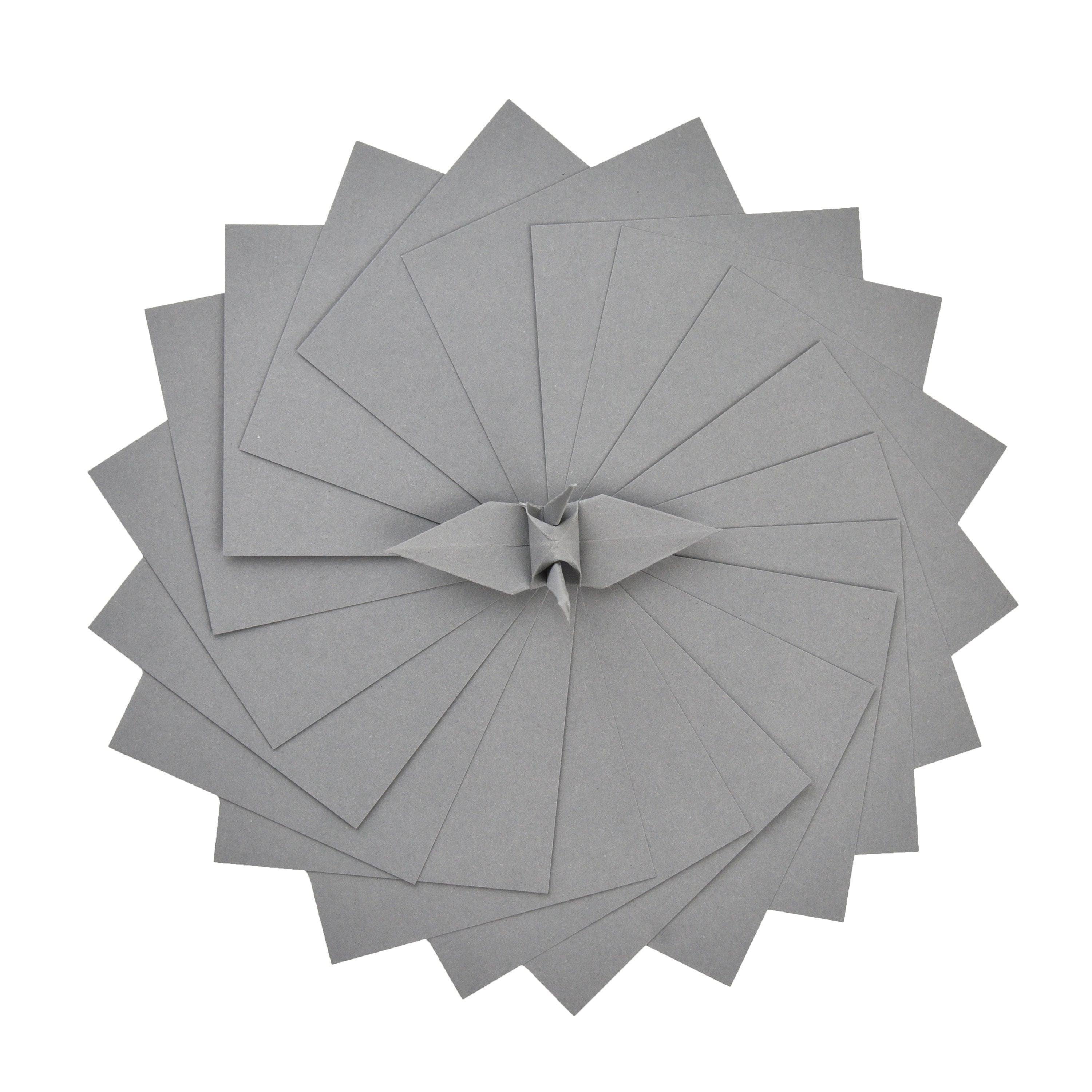 100 Hojas de Papel Origami Gris - 3x3 pulgadas - Paquete de Papel Cuadrado para Plegar, Grullas de Origami y Decoración - S10