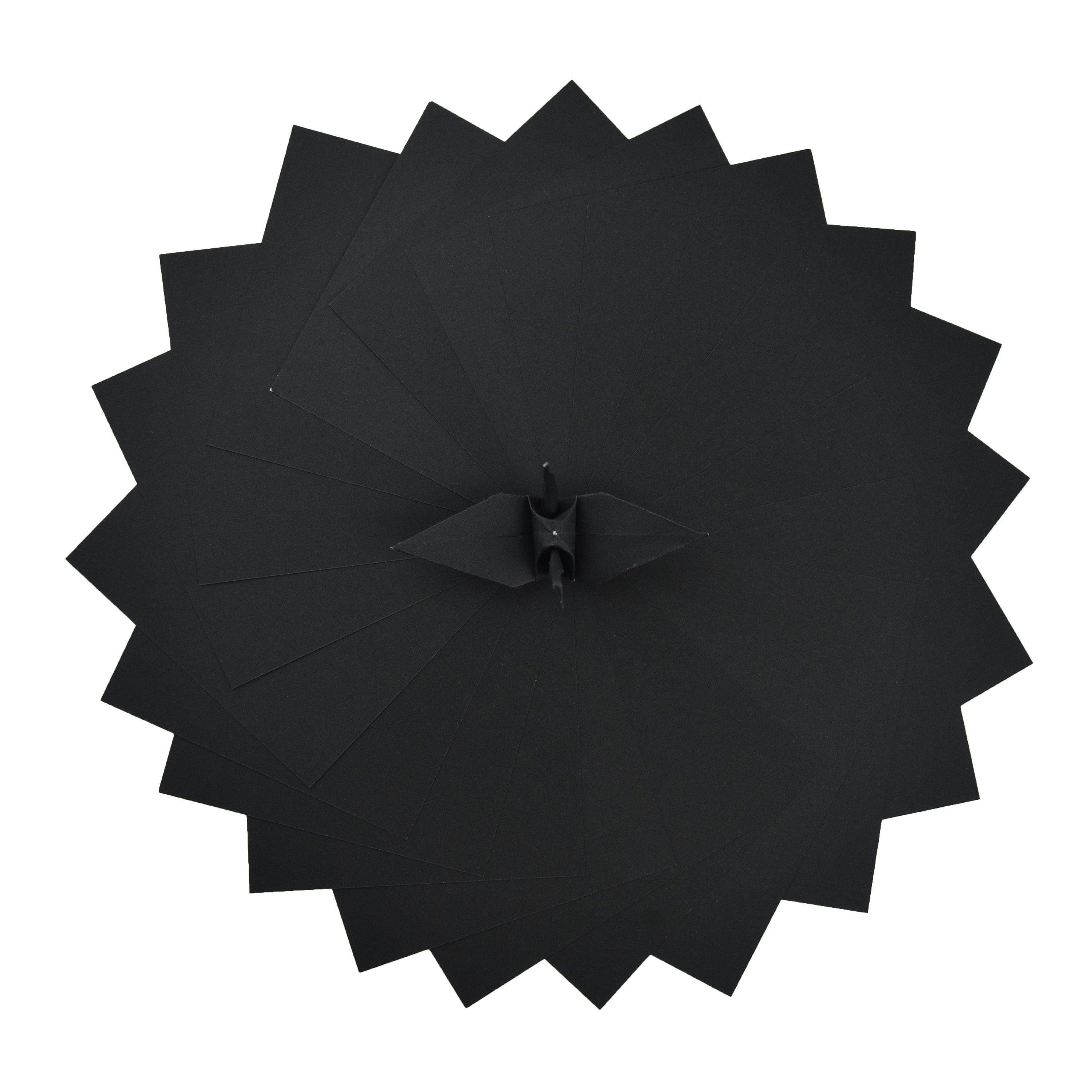 100 hojas de papel de origami negras - 3x3 pulgadas - Paquete de papel cuadrado para plegar, grullas de origami y decoración - S11