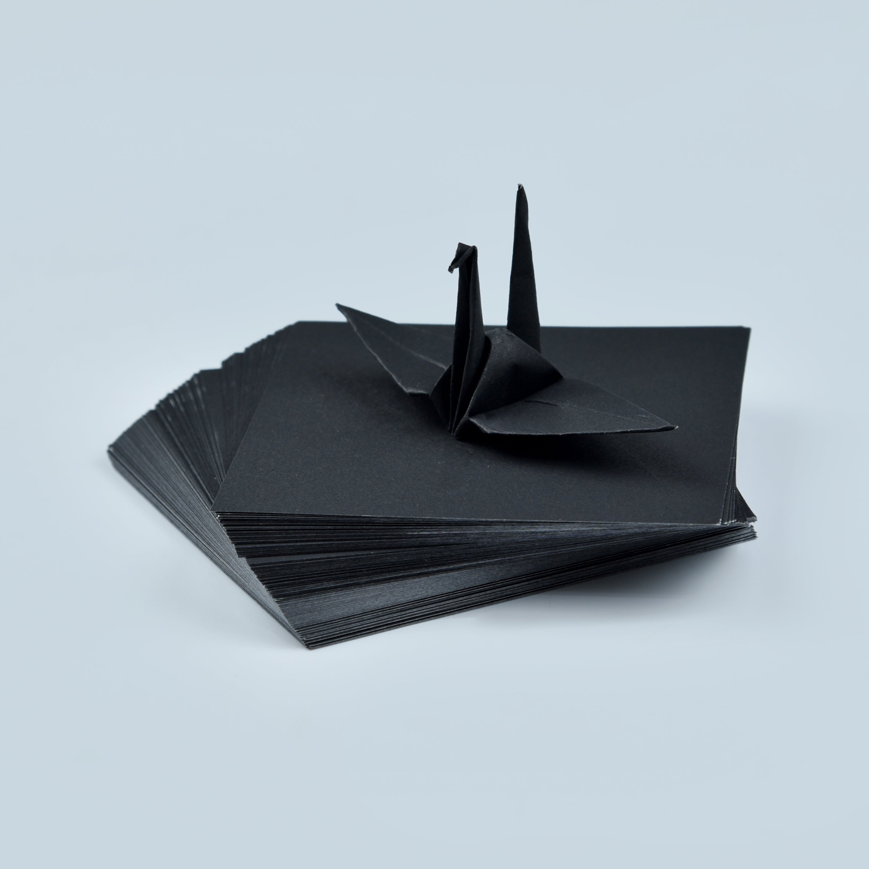100 Black Origami Paper Sheets 3x3 inches Square Paper Pack for Folding, Origami Cranes, and Decoration - S11