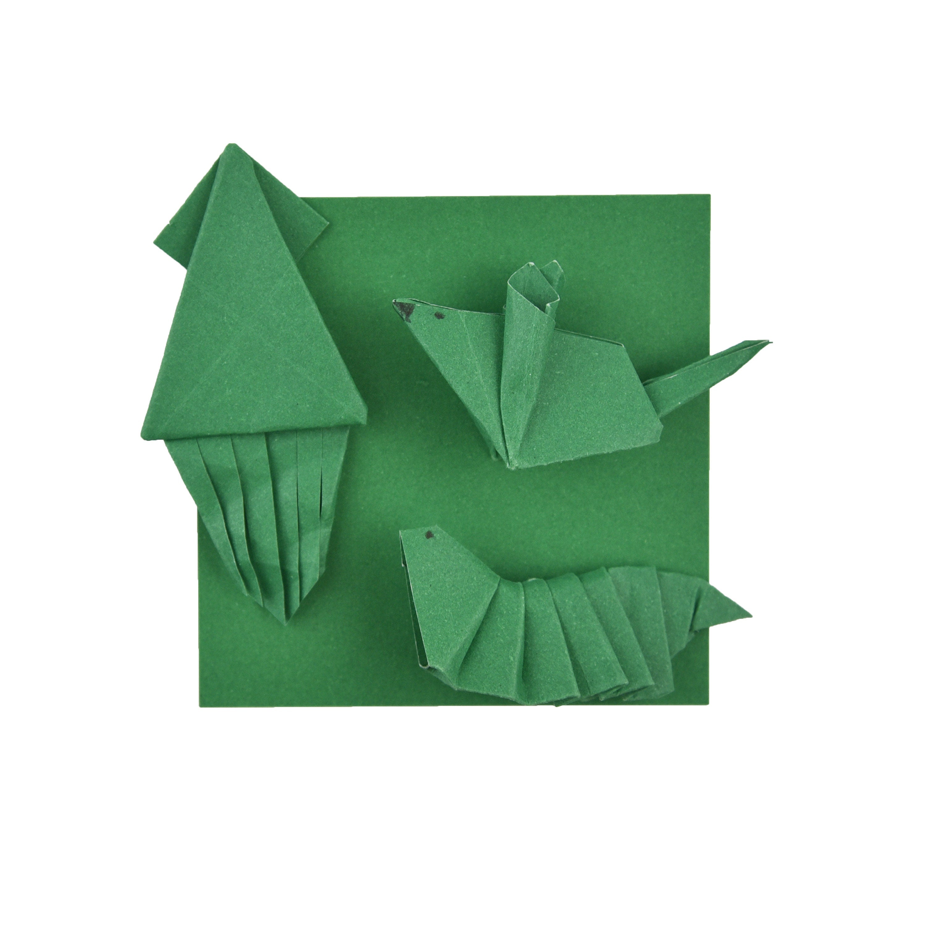 100 GreenOrigami Paper Sheets 3x3 inches Square Paper Pack for Folding, Origami Cranes, and Decoration - S24