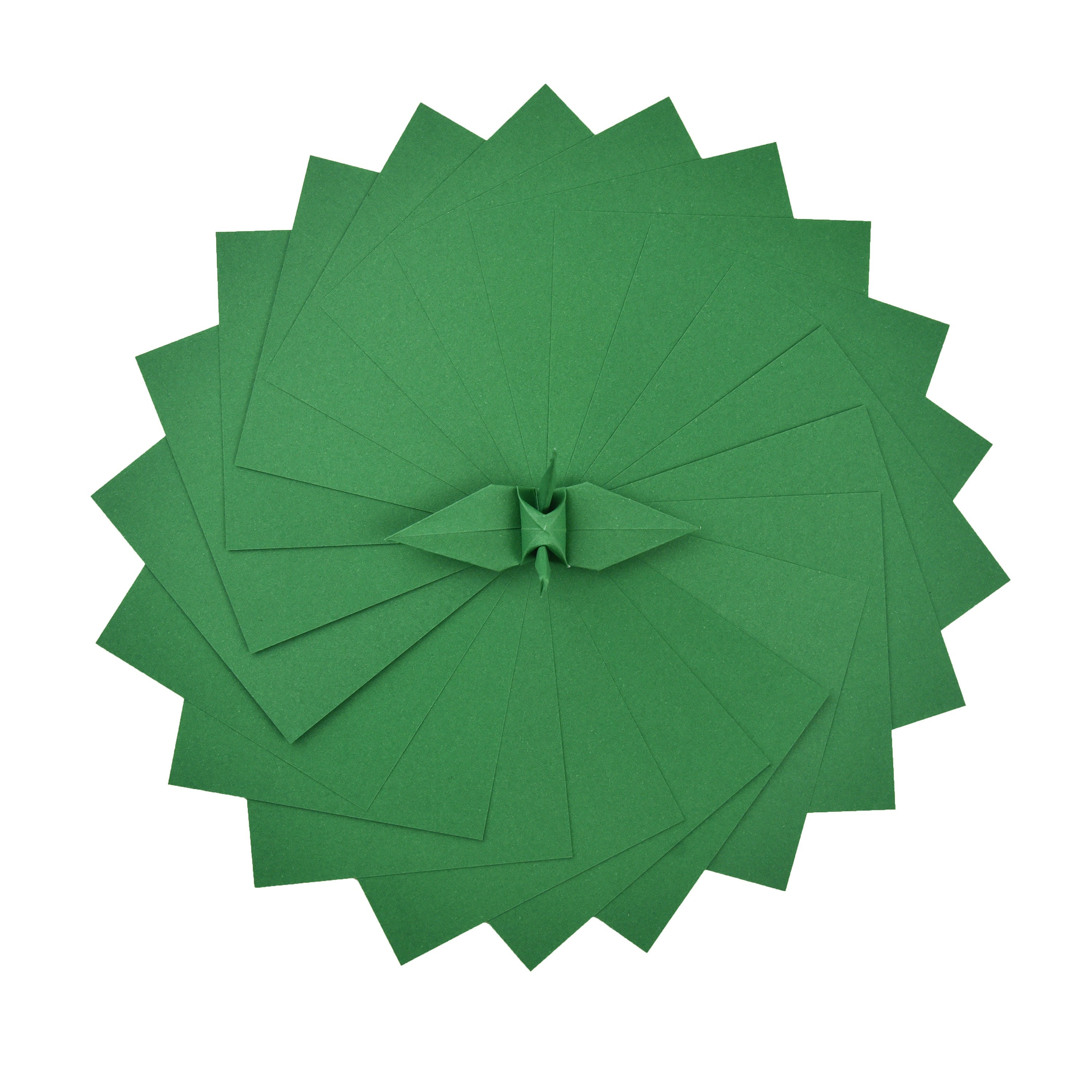 100 fogli di carta verde per origami - 7,6 x 7,6 cm - confezione di carta quadrata per piegare, gru origami e decorazioni - S24
