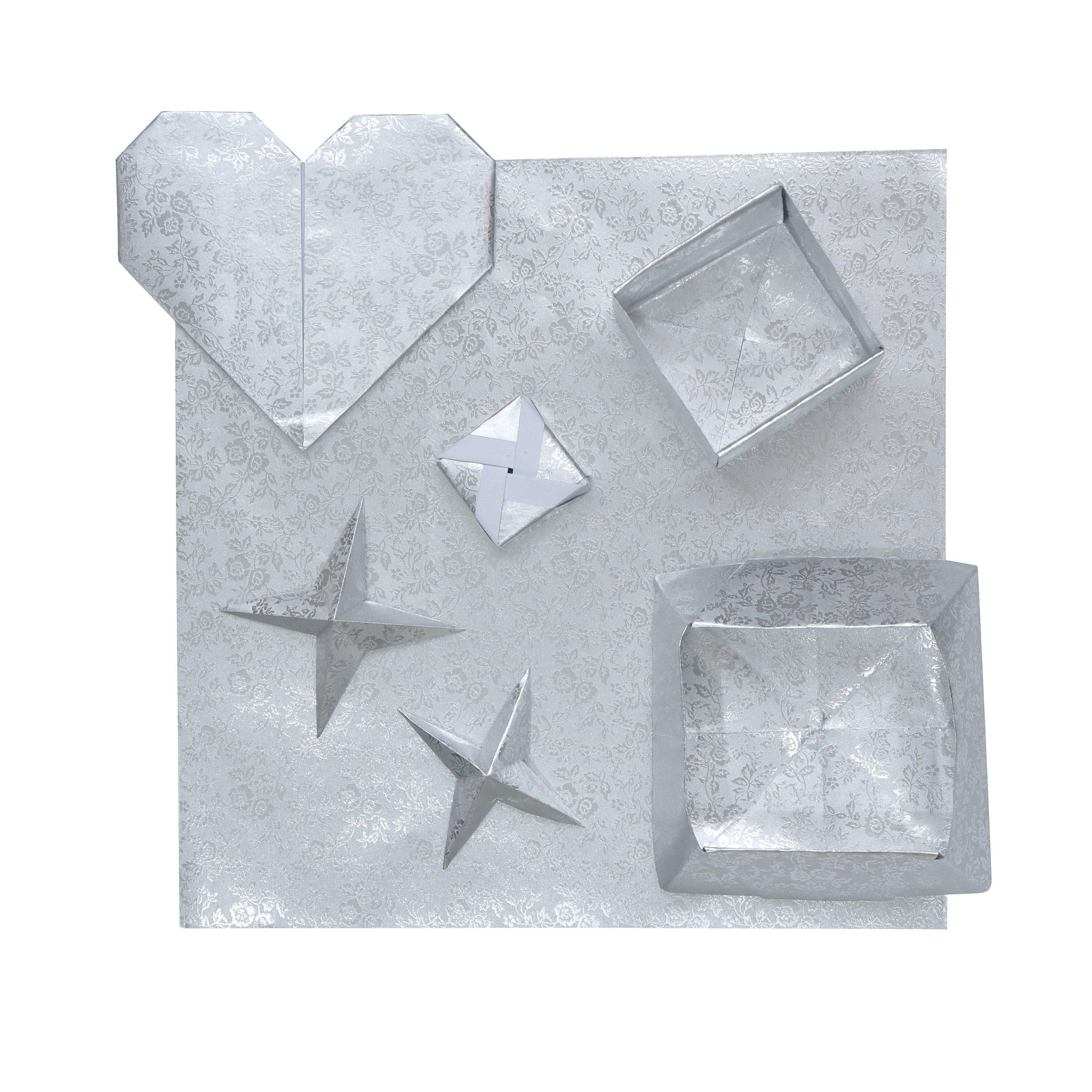 100 fogli di carta origami argento - 6x6 pollici - per carta pieghevole, gru origami, scrapbooking