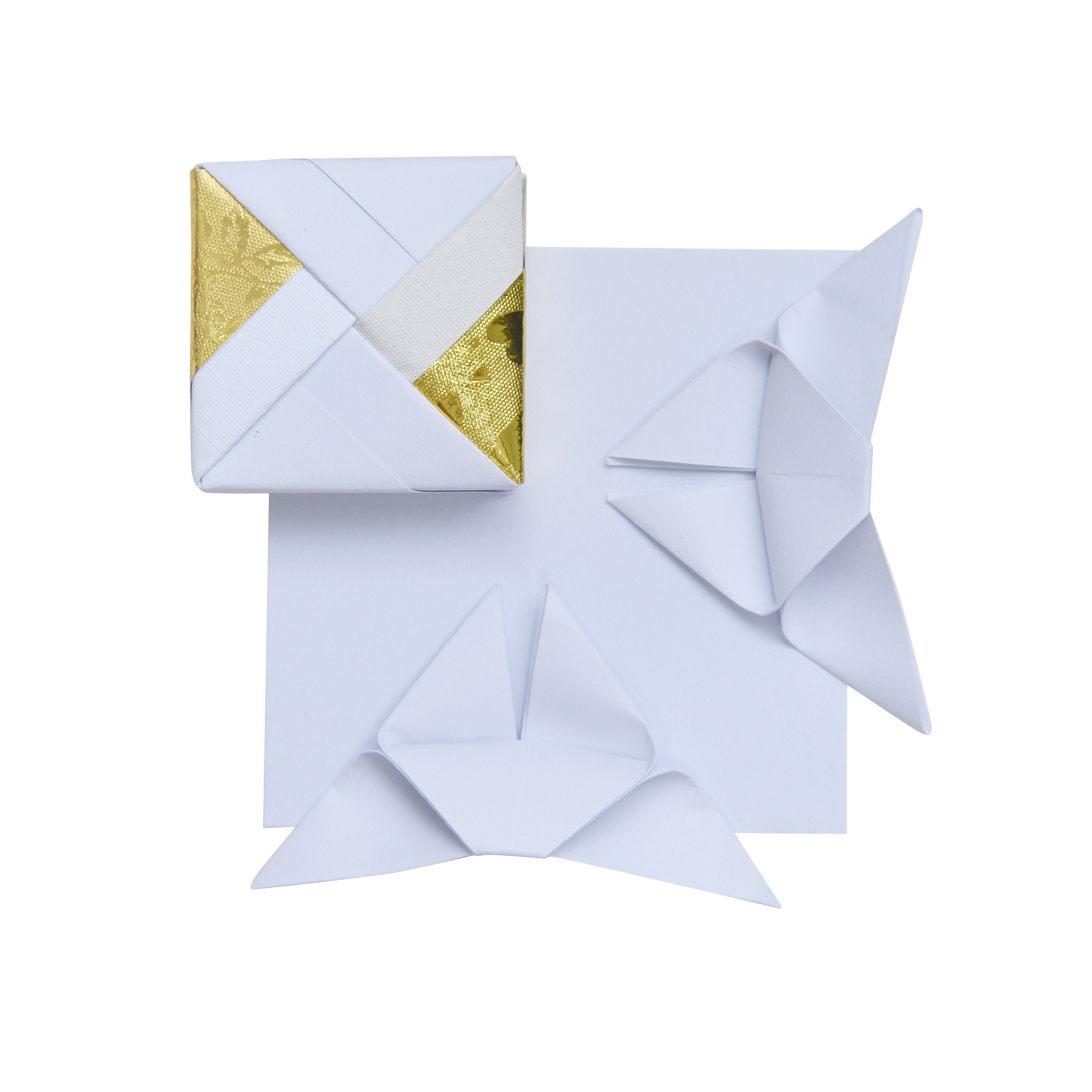 100 fogli di carta origami bianchi - 6x6 pollici - Confezione di carta quadrata per piegare, gru origami e decorazioni