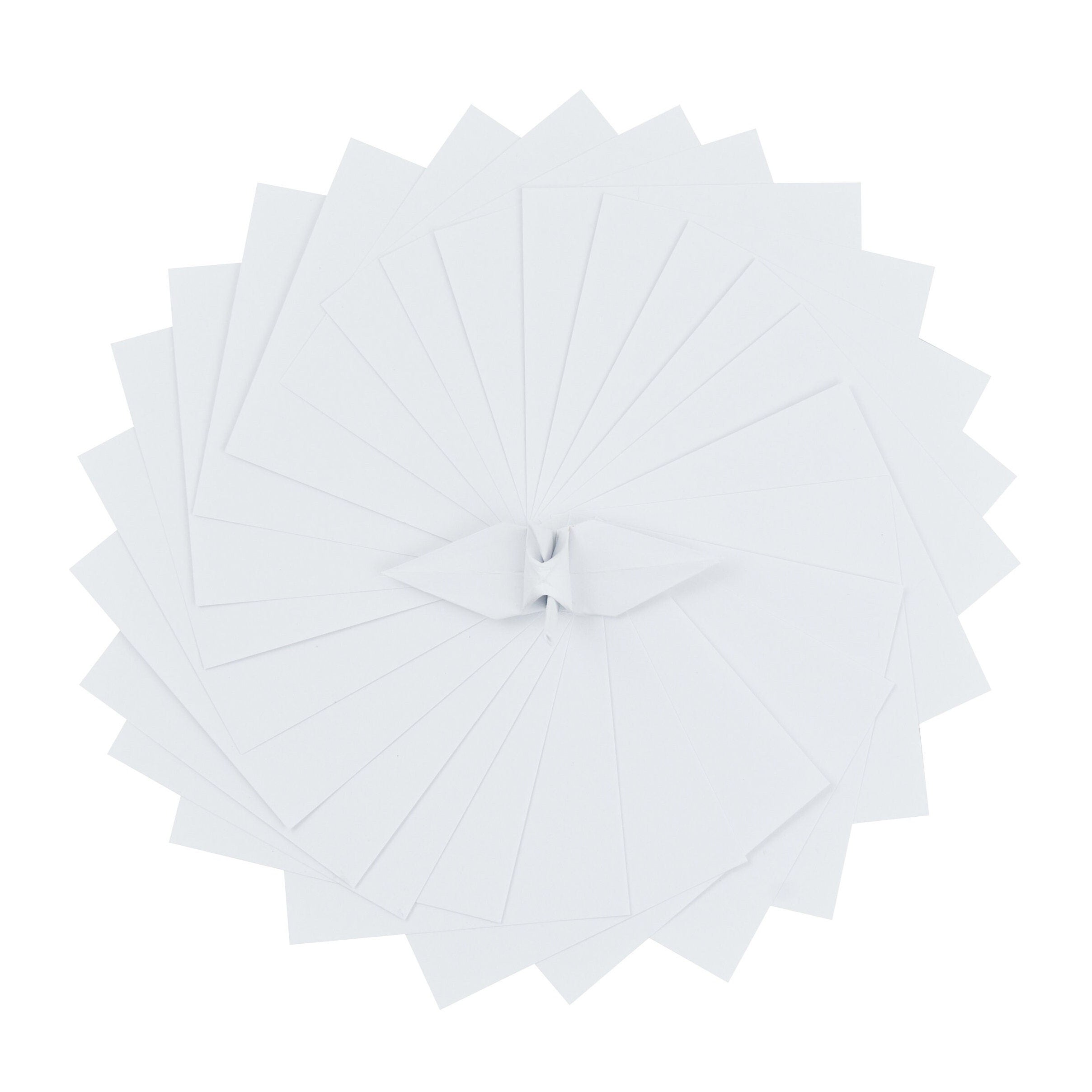 100 fogli di carta origami bianchi - 6x6 pollici - Confezione di carta quadrata per piegare, gru origami e decorazioni