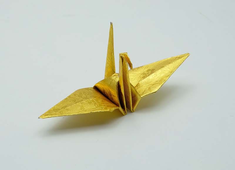 1000 Origami Crane Gold with Rose Pattern Made of 7.5 cm (3x3 inch) for Ornament, Decoration, Wedding