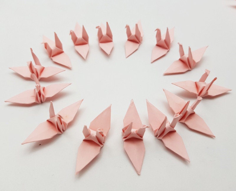1000 gru di carta origami - rosa rosa - piccola 3,81 cm (1,5 pollici) - gru origami prefabbricate per ornamento, Natale, decorazioni per matrimoni