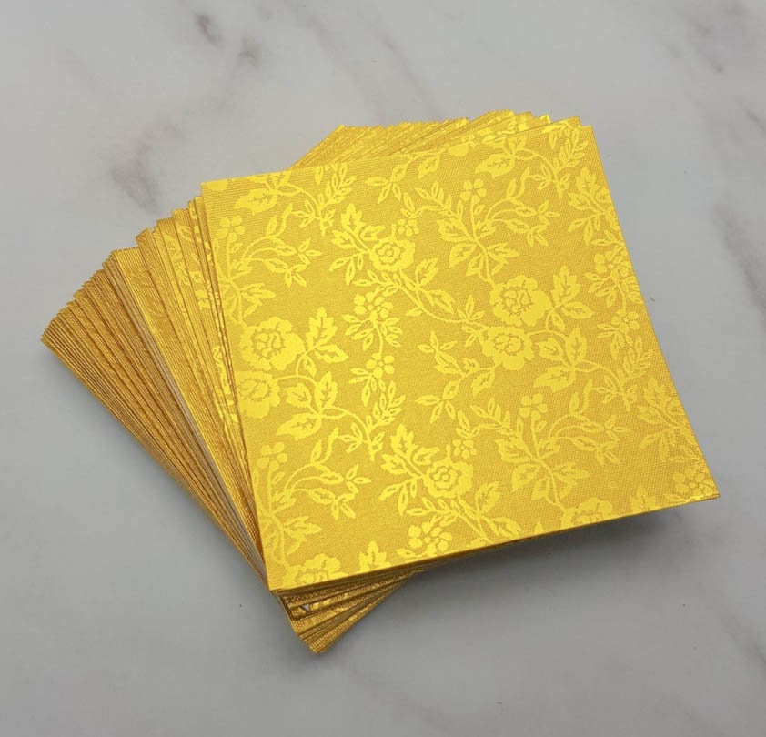 Confezione di carta da 1000 fogli di carta per origami dorati - 3x3 pollici - per carta pieghevole, gru per origami, decorazioni