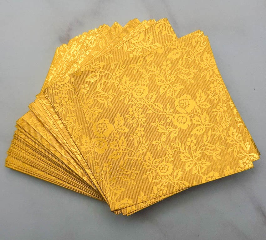 Paquete de 1000 hojas de papel de origami doradas, 3x3 pulgadas, para papel plegable, grullas de origami, decoración