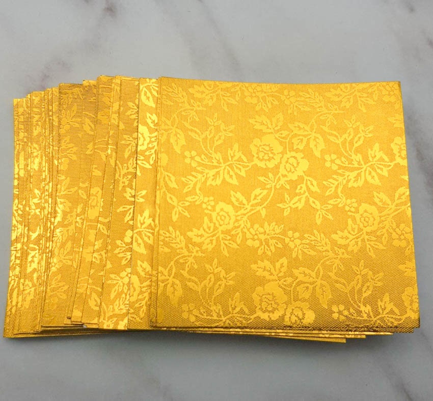 1000 Gold Origami Paper Sheets Paper Pack 3x3 inches for Folding Paper, Origami Cranes, Decoration