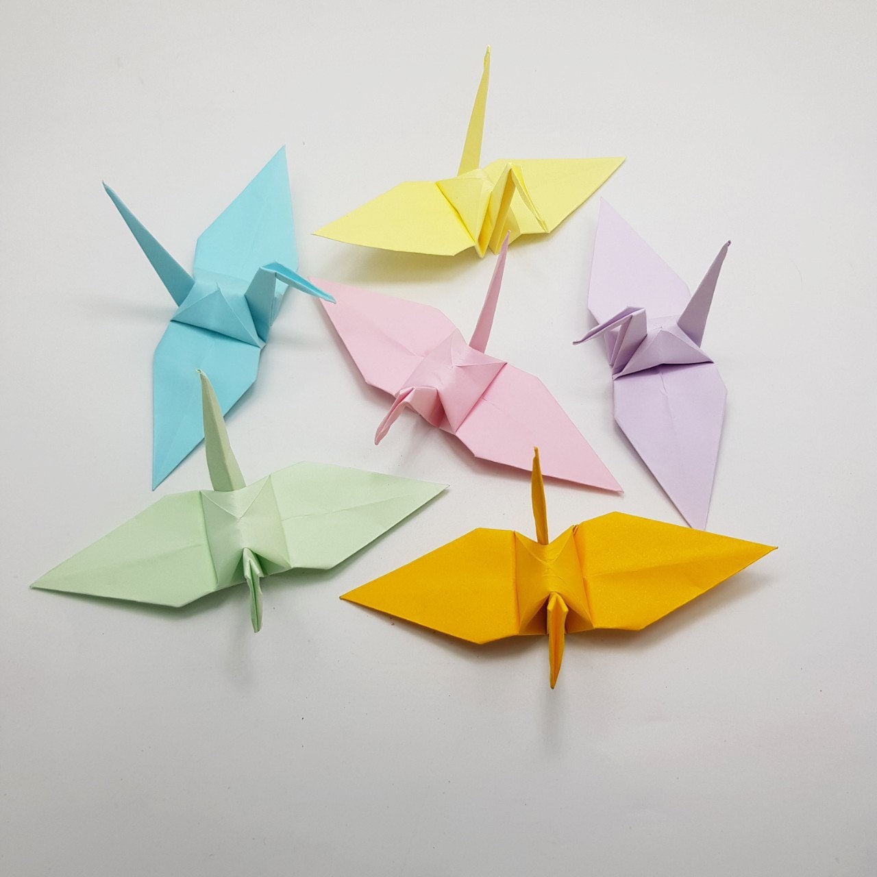 50 Origami Paper Cranes Mixed color Sweet color Large 6 inches