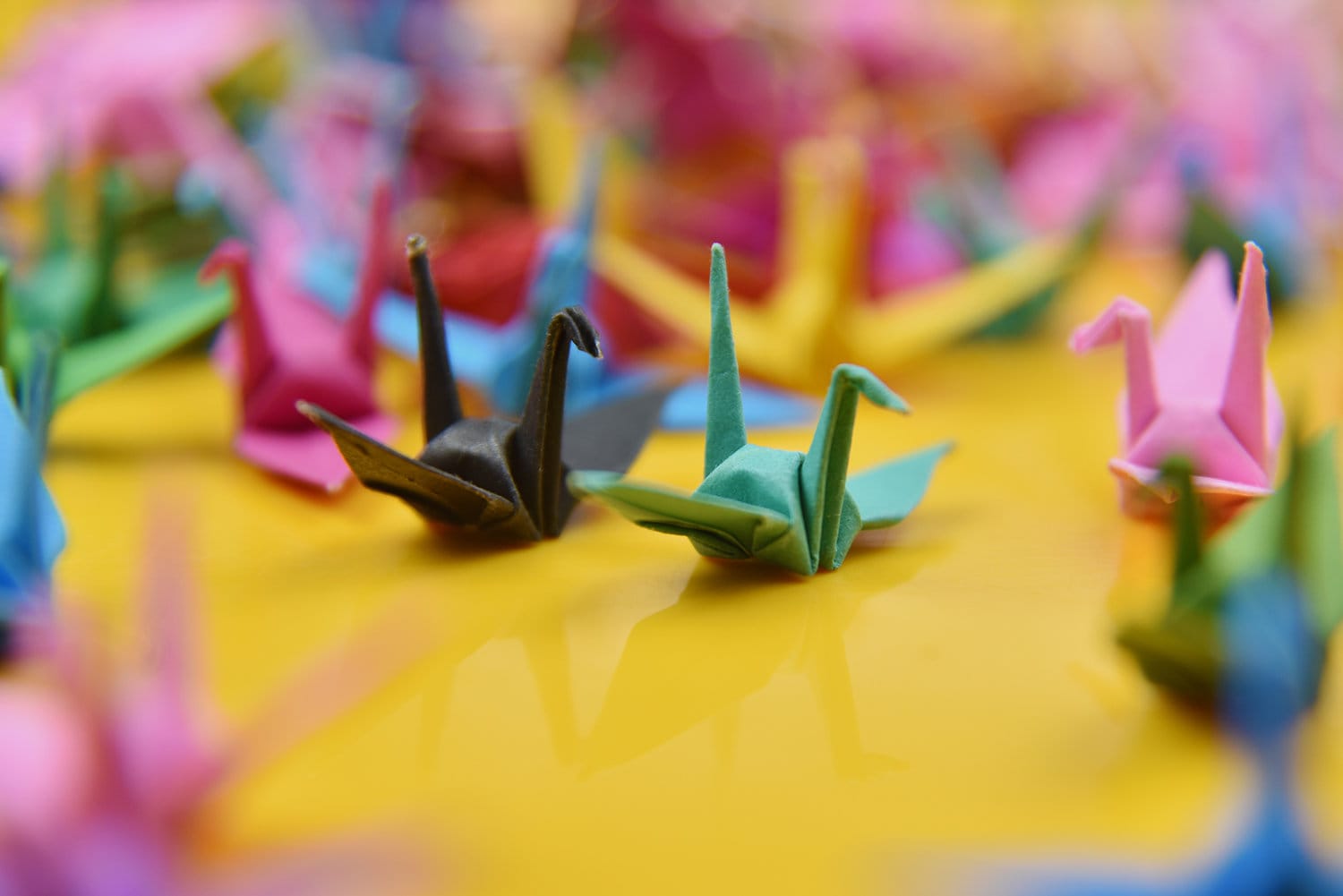 1000 Rainbow Color Origami Paper Crane Made of 3.81cm (1.5 inches) for Wedding Decor