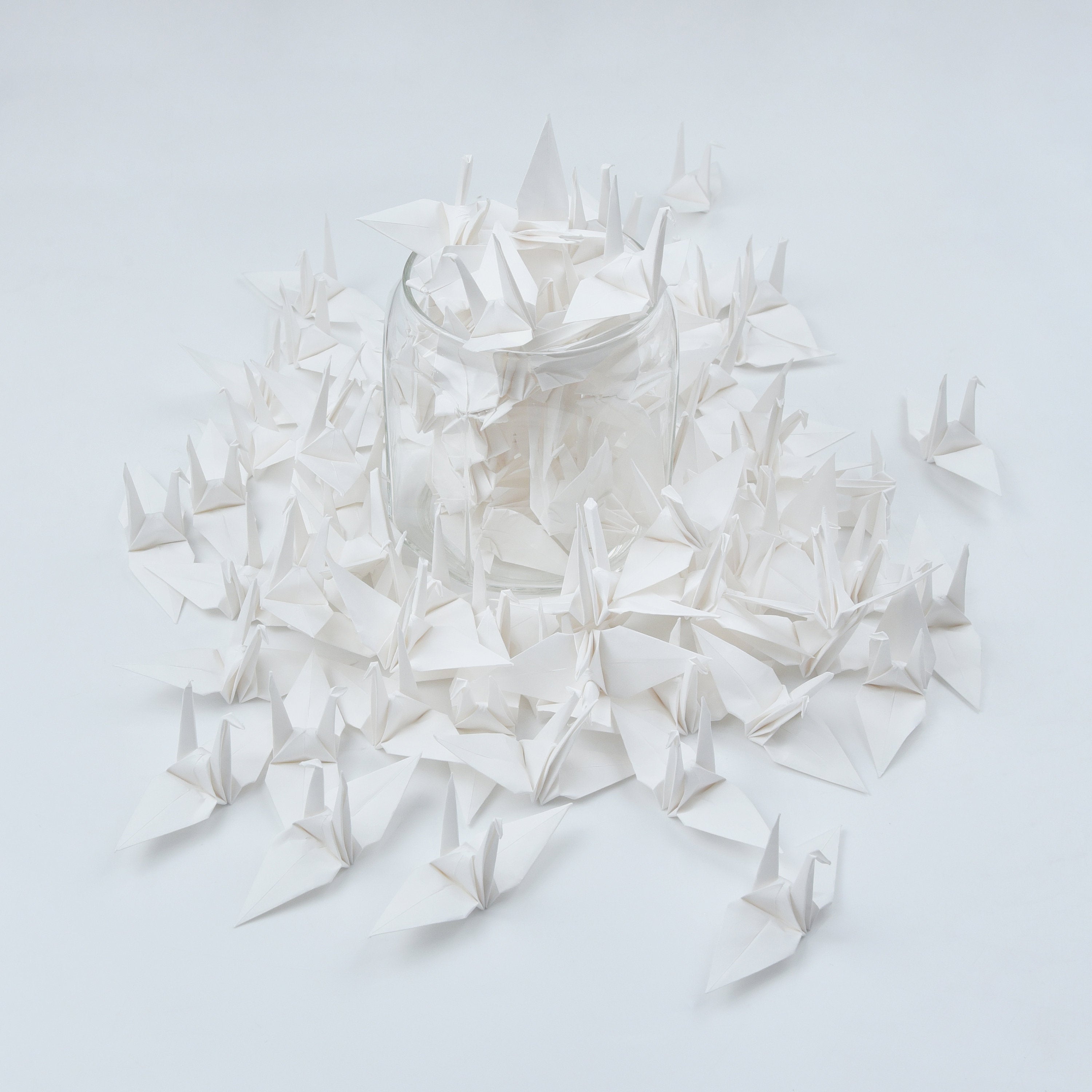 1000 Origami Paper Cranes Ivory 3 inch 7.5 cm origami cranes