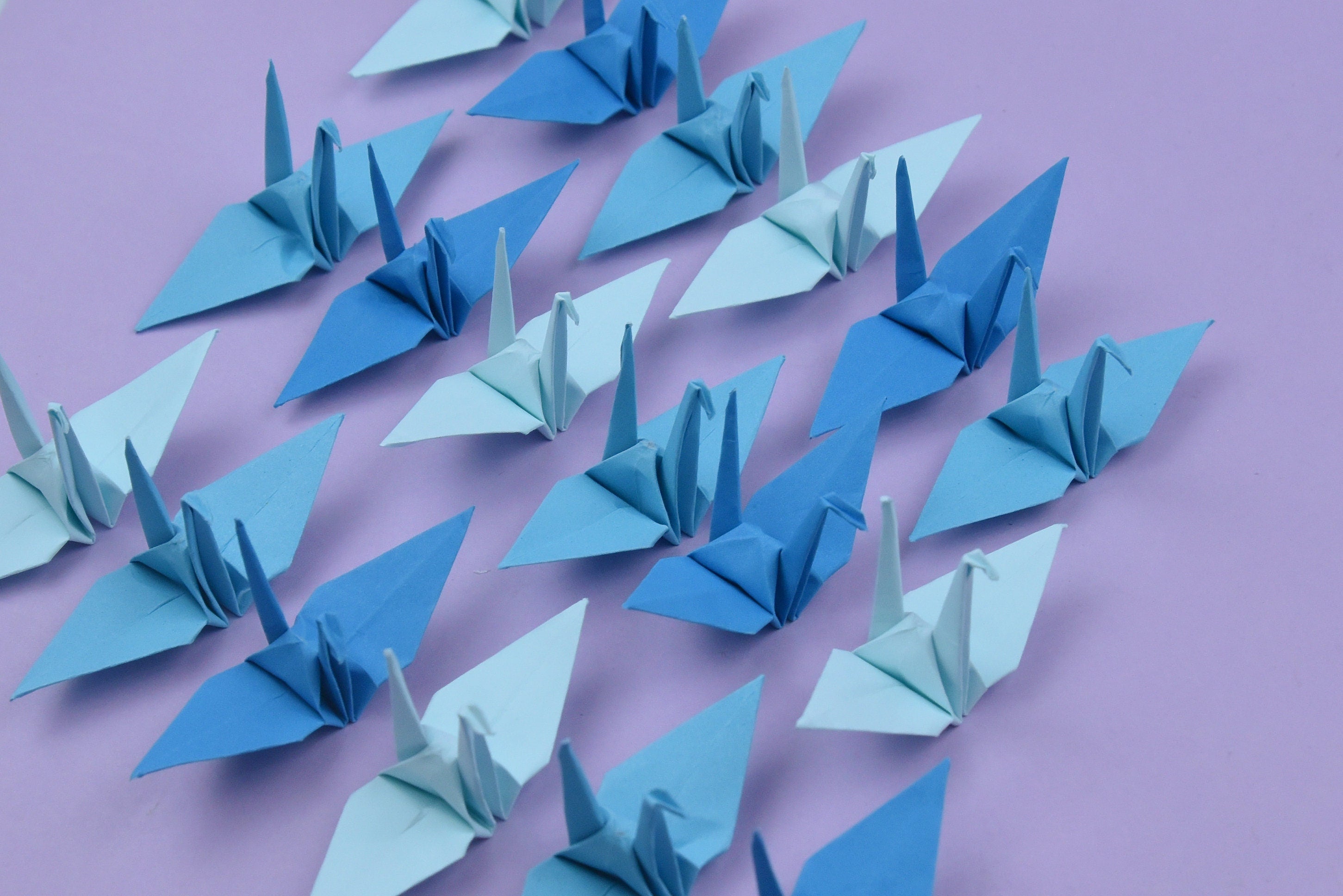 1000 gru di carta origami in tonalità blu - 3x3 pollici 7,5 cm - per decorazioni di nozze, regali di anniversario, San Valentino, fondale