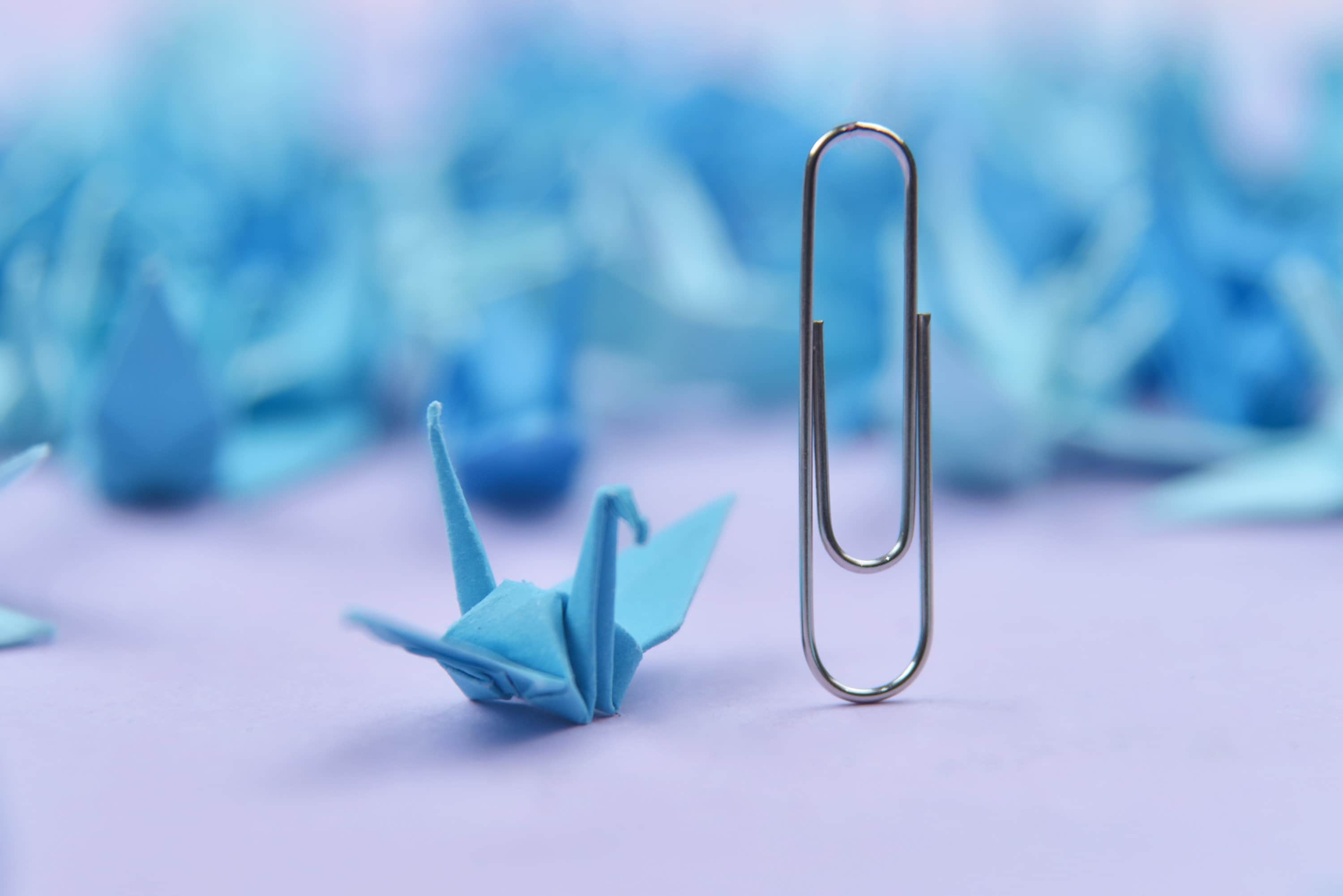 1000 Origami Paper Crane Blue Shade Tone Origami crane small 1.5x1.5 inches for Wedding decor , Anniversary Gift ,Valentines