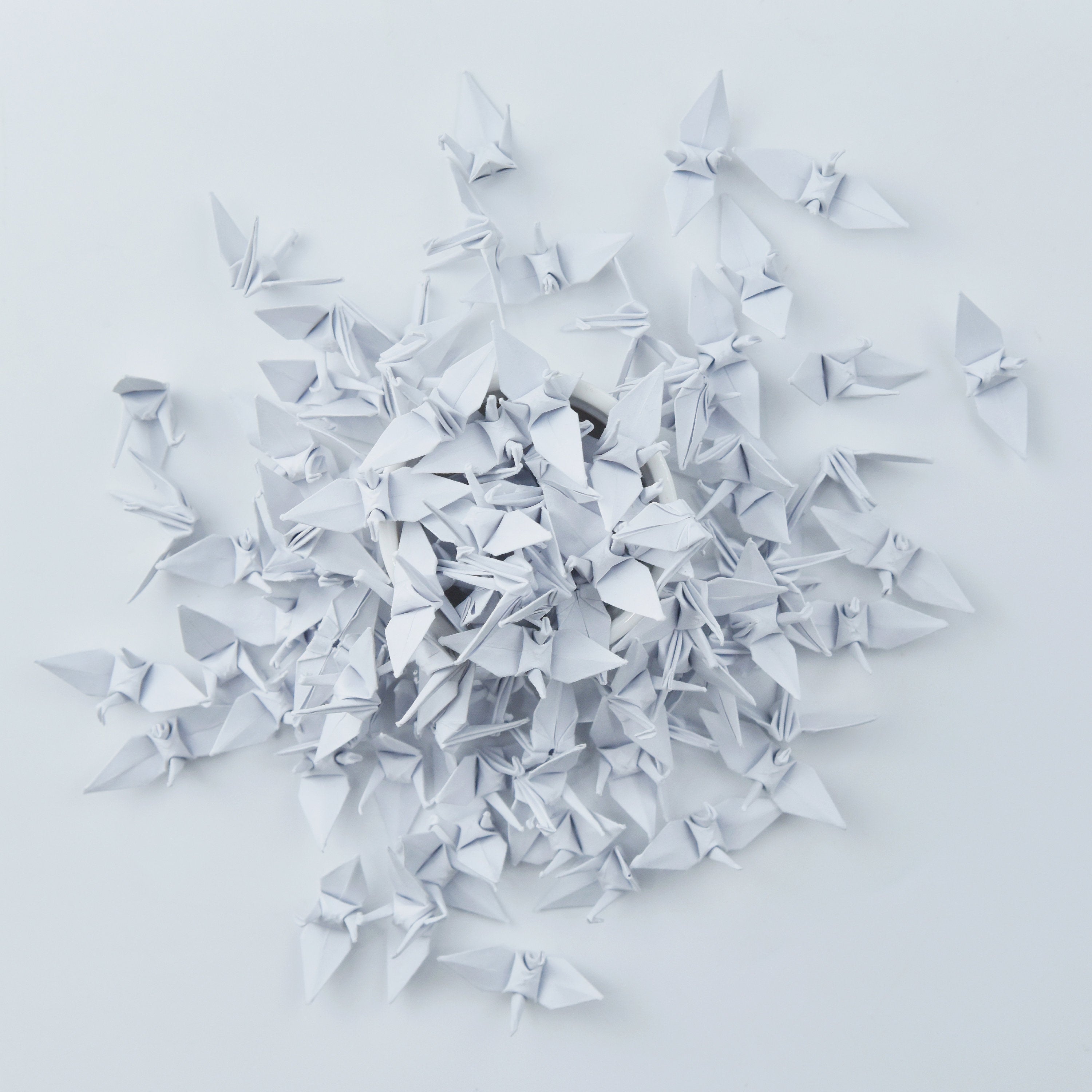 1000 Grullas de papel de origami blanco - Pájaro pequeño - 1.5x1.5 pulgadas - Regalo de decoraciones de boda por OrigamiPolly