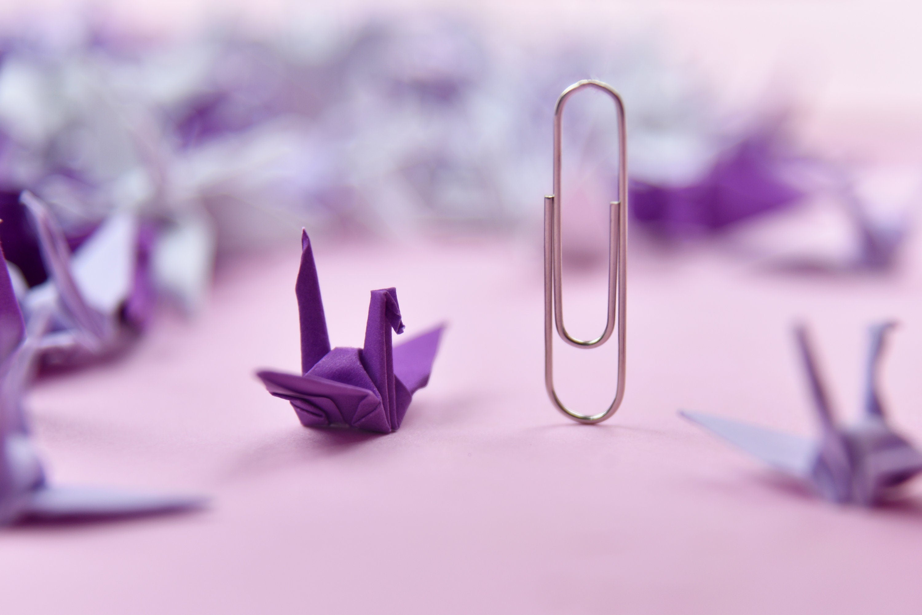 1000 Origami Paper Purple Shade Cranes Pre Made Small 1.5x1.5 inches for Wedding Decor, Anniversary Gift, Valentine