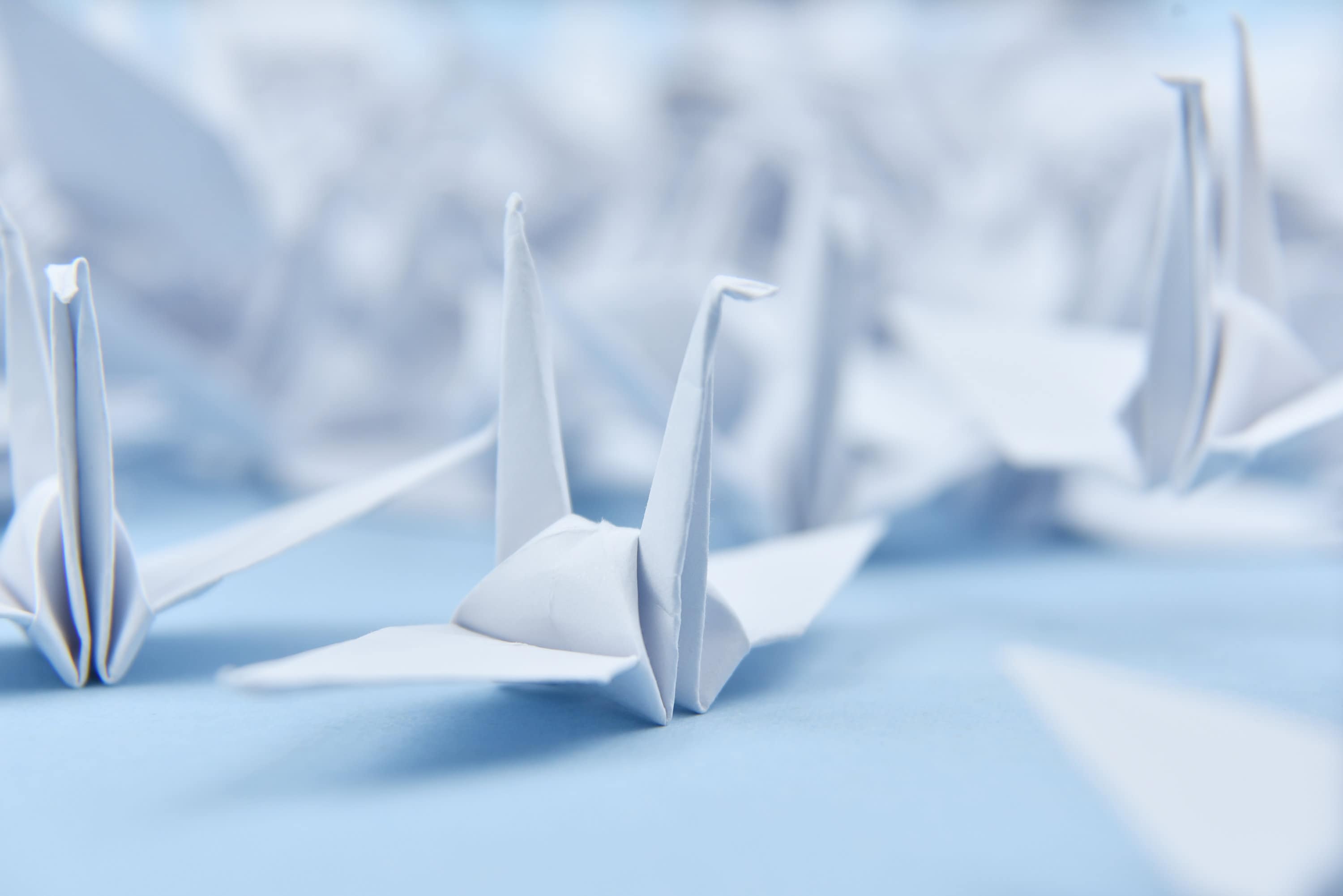 1000 White Origami Crane 3x3 inches (7.5 cm) for Decoration, Ornament, Wedding Gift