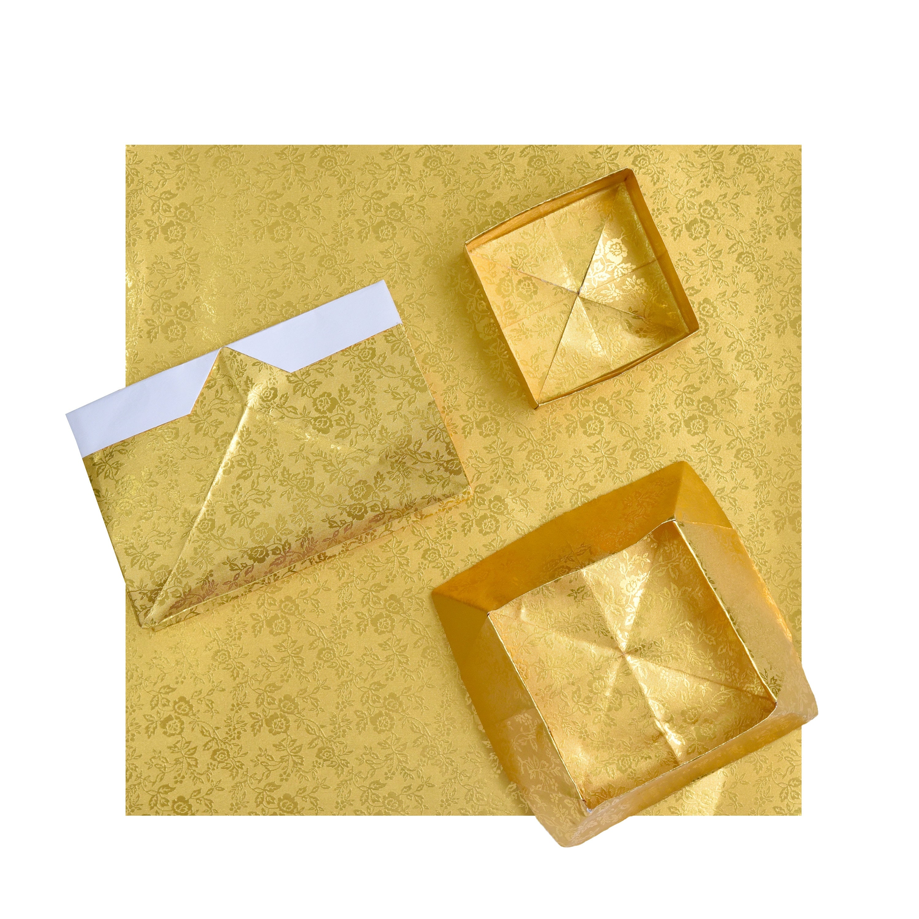 12 fogli 12x12 cartoncini per origami rivestiti in perle dorate, 125 g/m²: ideali per realizzare biglietti, scrapbooking, inviti e lavori con la carta