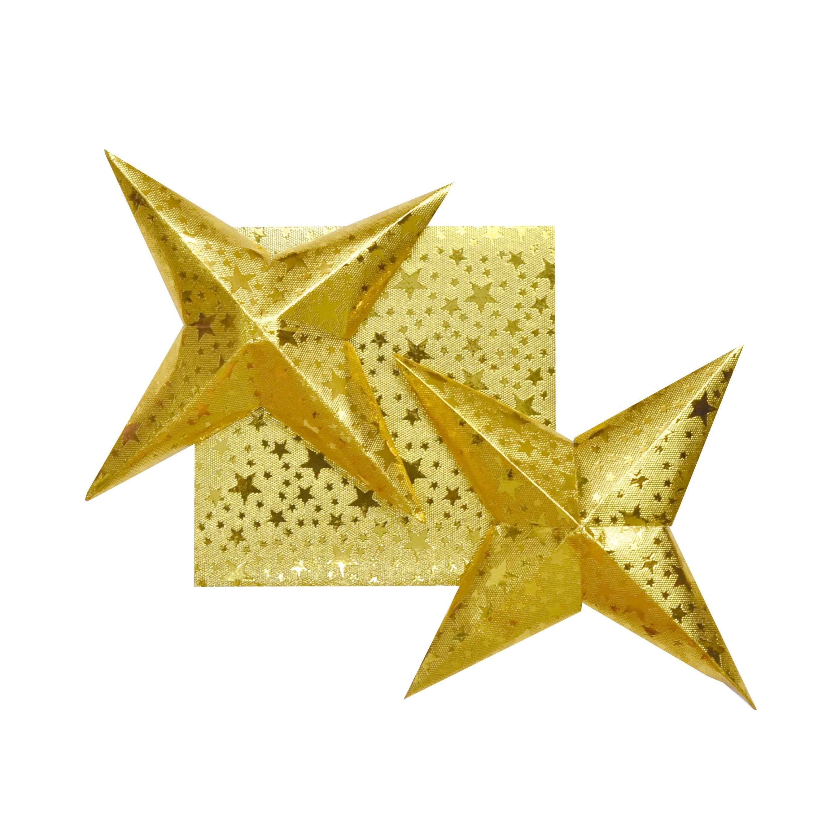 100 fogli di carta per origami con stelle dorate - 3x3 pollici - per piegare, gru, decorazioni