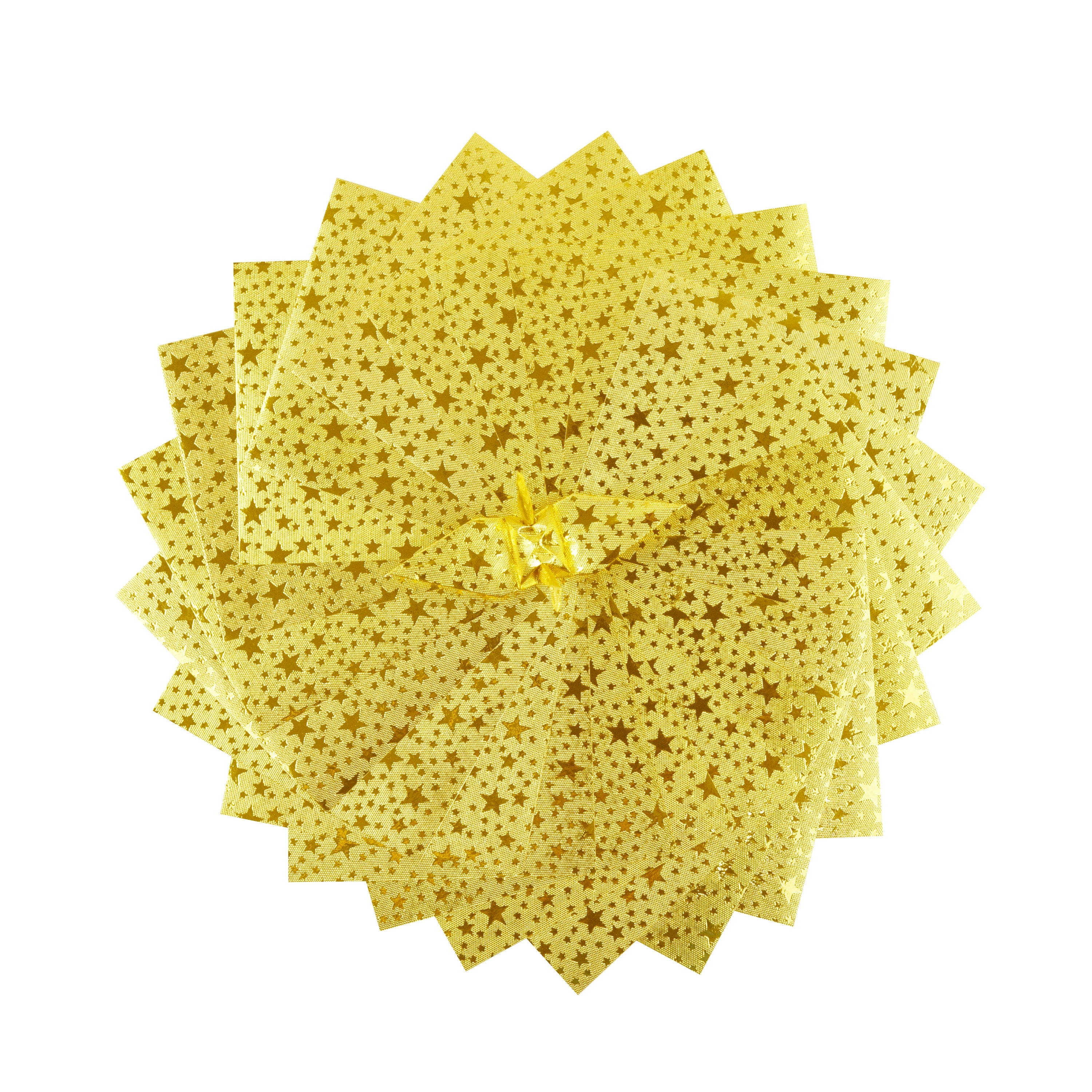 100 hojas de papel de origami Gold Star - 3x3 pulgadas - para plegar, grullas, decoración