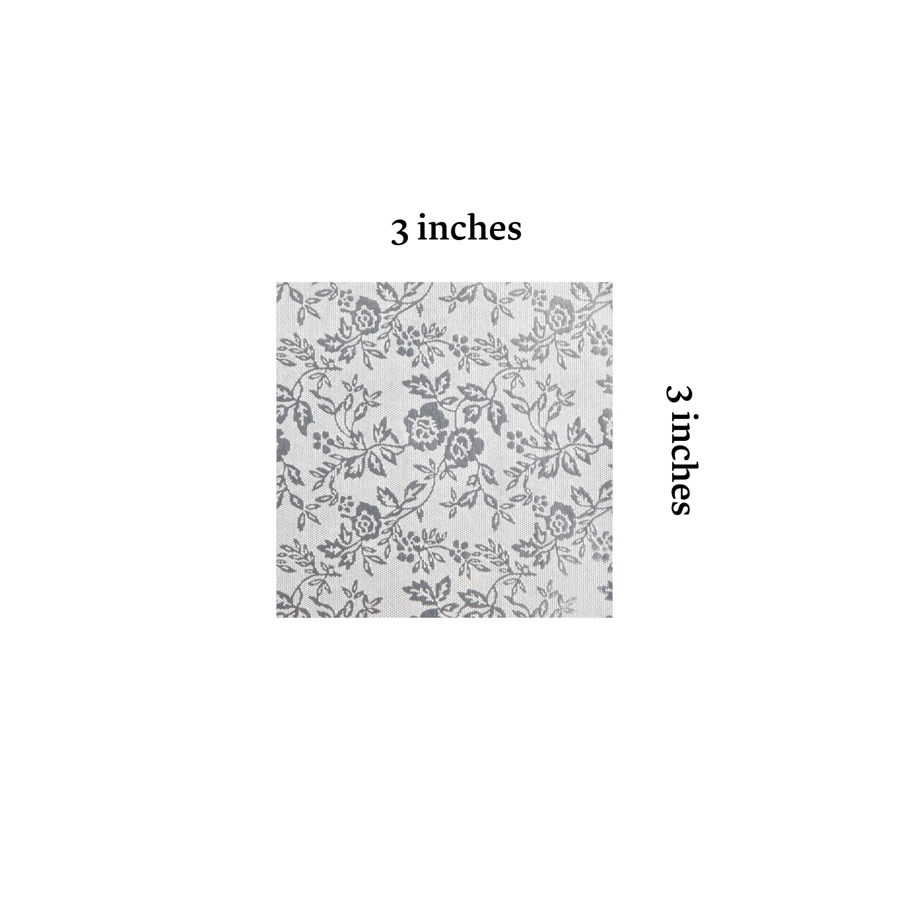 100 Silver Origami Paper Sheets Paper Pack with Flower pattern 3x3 inches