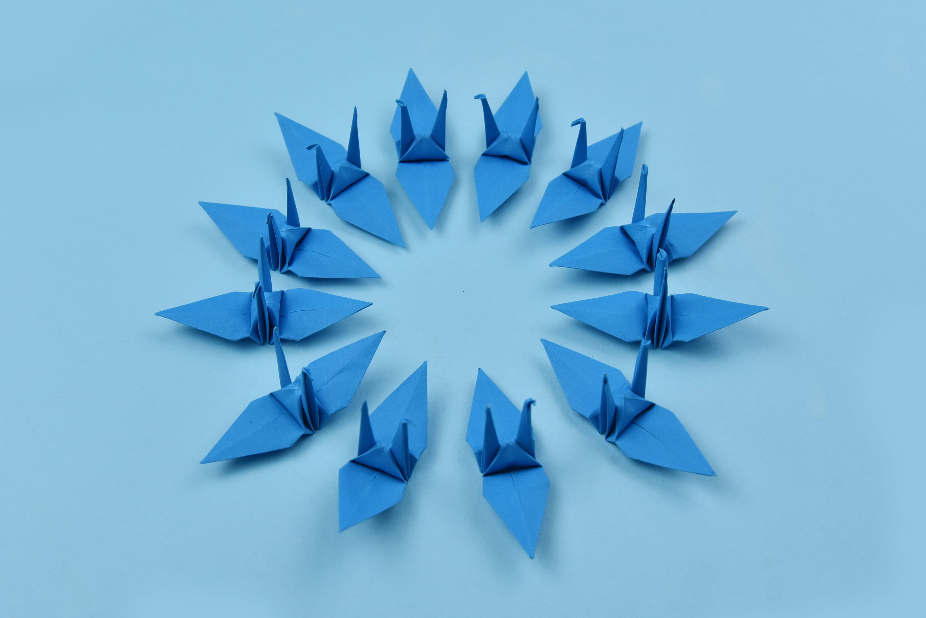 1000 Grullas de papel de origami - Azul oscuro - 7,5 cm (3 pulgadas) - para decoración, adornos, regalos de boda, Navidad